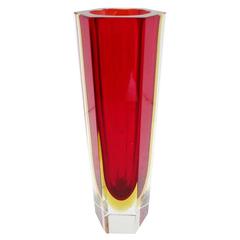 Italian Murano Glass Sommerso Vase by Mandruzzato 10