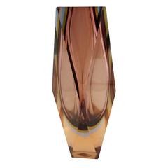 talian Murano Glass Sommerso Faceted Vase by Mandruzzato 4