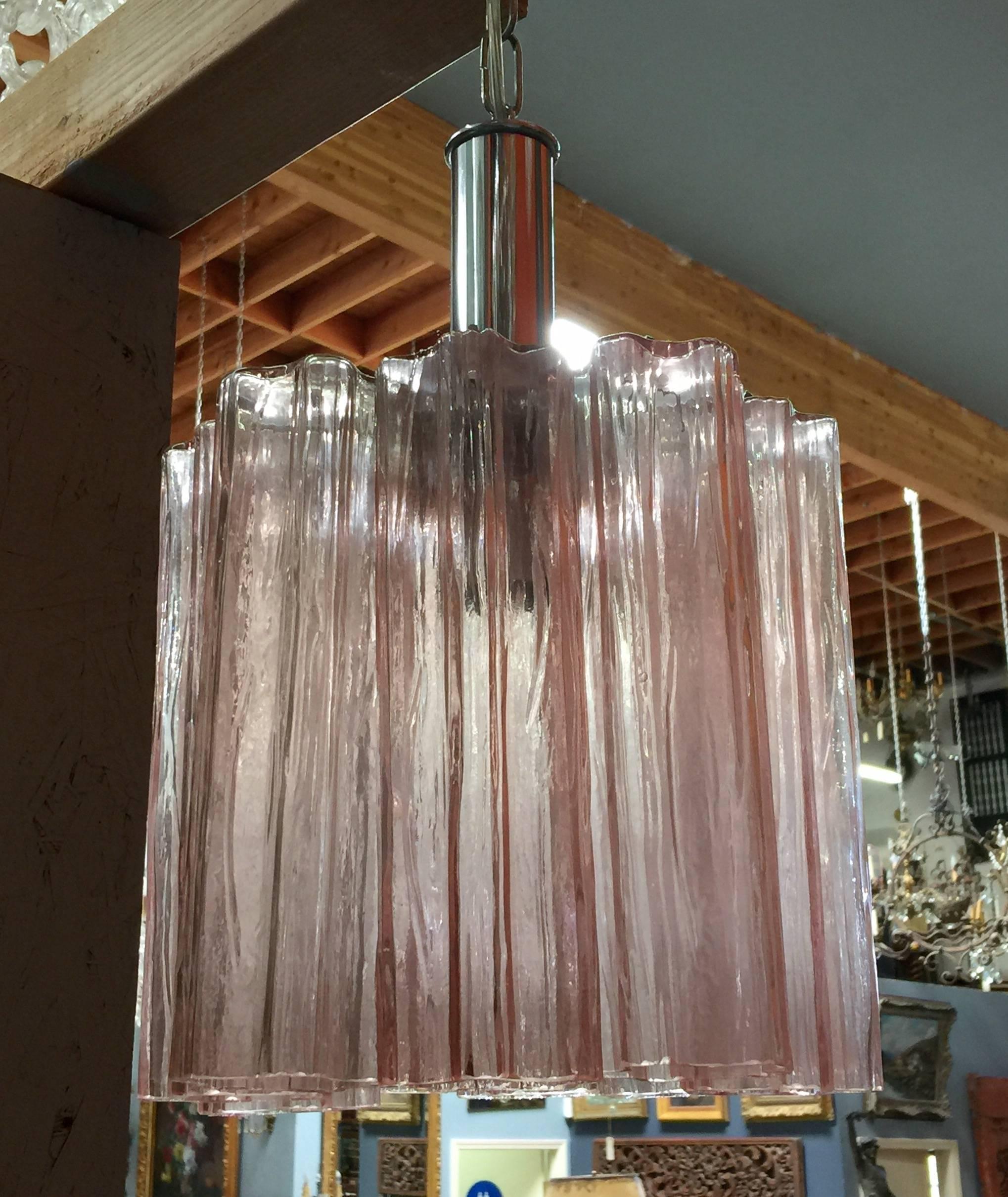 Italian Murano Tronchi Glass Chandelier by Venini In Excellent Condition In Los Angeles, CA