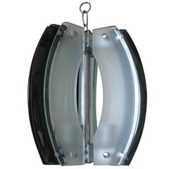 Italian Beveled Glass Pendant in the Style of Fontana Arte 7