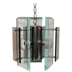 Italian Beveled Glass Pendant in the Style of Fontana Arte 8