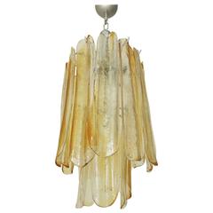Italian Amber Murano Glass Pendant by Mazzega 8
