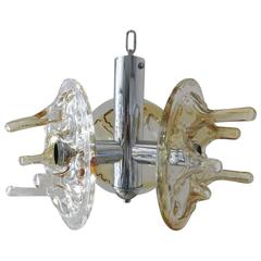 Italian Amber Murano Glass Pendant by Mazzega 1