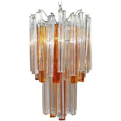 Italian Murano Glass Crystals Chandelier by Venini 7
