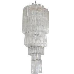 Italian Murano Star Glass Tubes Chandelier by Venini