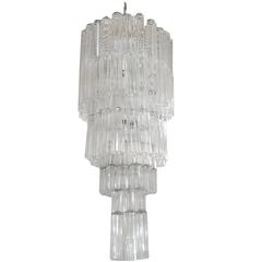 Italian Murano Star Glass Tubes Chandelier by Venini 5