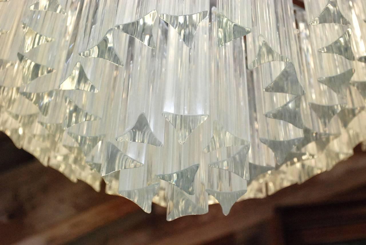 20th Century Italian Murano Glass Crystals Chandelier by Venini