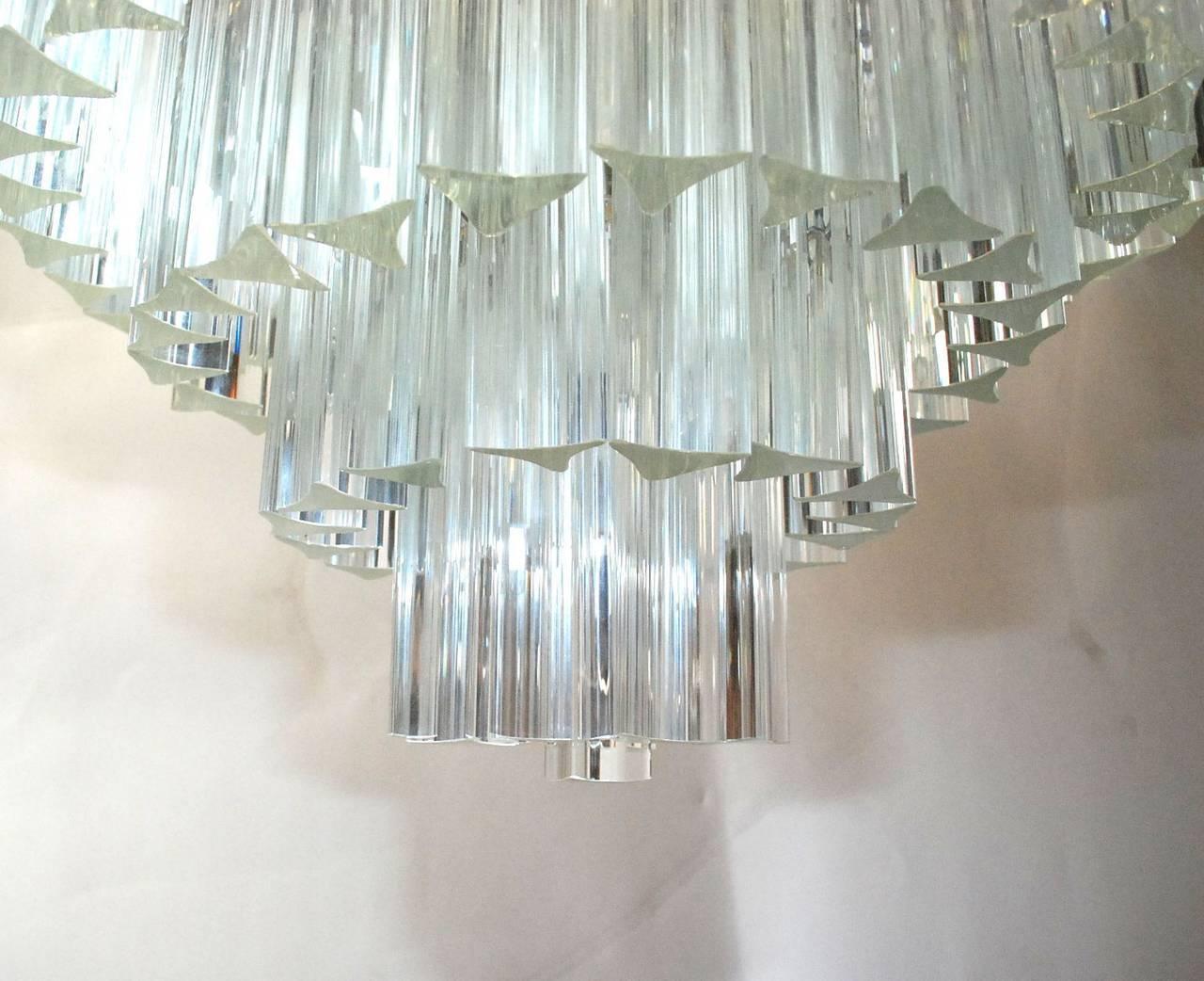 Italian Murano Glass Crystals Chandelier by Venini In Excellent Condition In Los Angeles, CA
