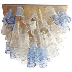 Italian Murano Waves Glass Chandelier or Flush Mount by Mazzega 2