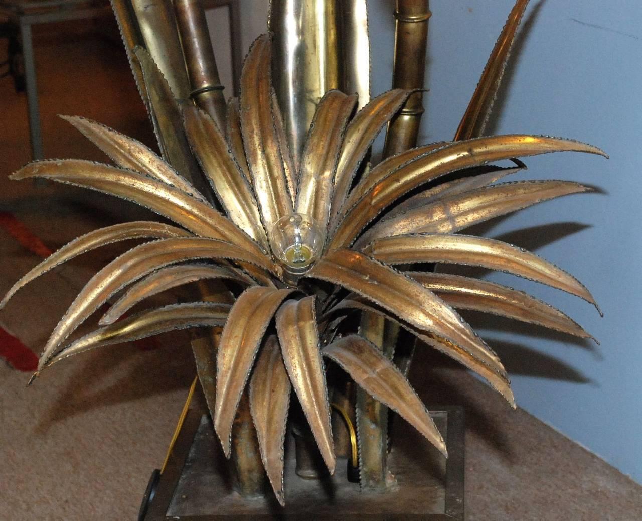 20th Century French Brass Palm Tree Floor Lamp by Maison Jansen