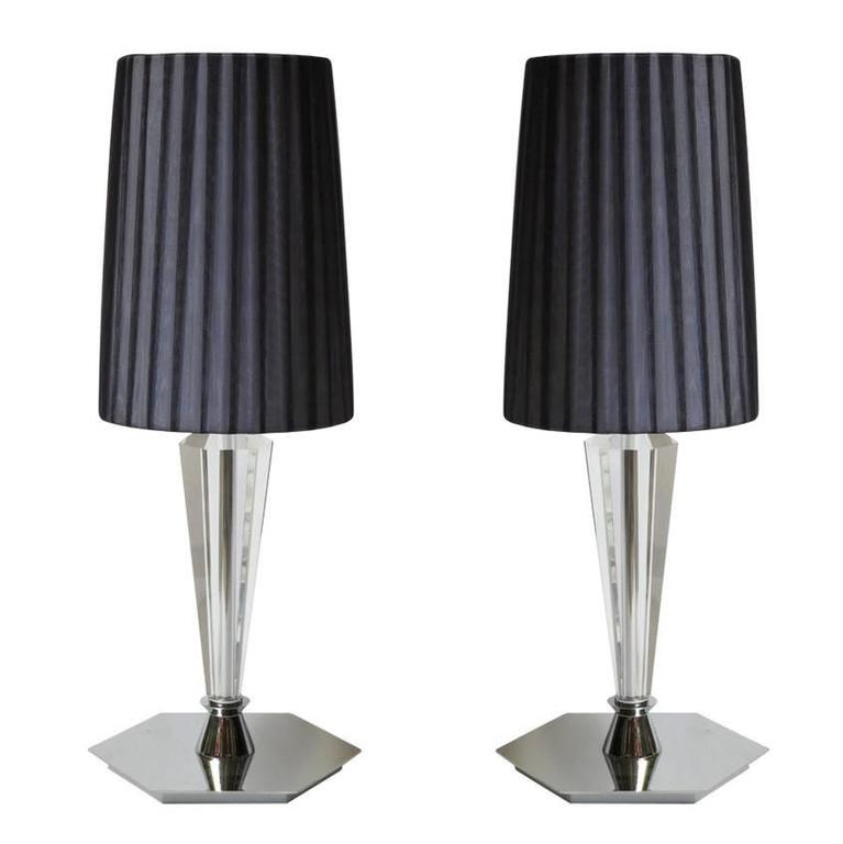 Pair Of Italian Lead Crystal Table Lamps For At 1stdibs Pair Of Italian Lead Crystal Table Lamps For