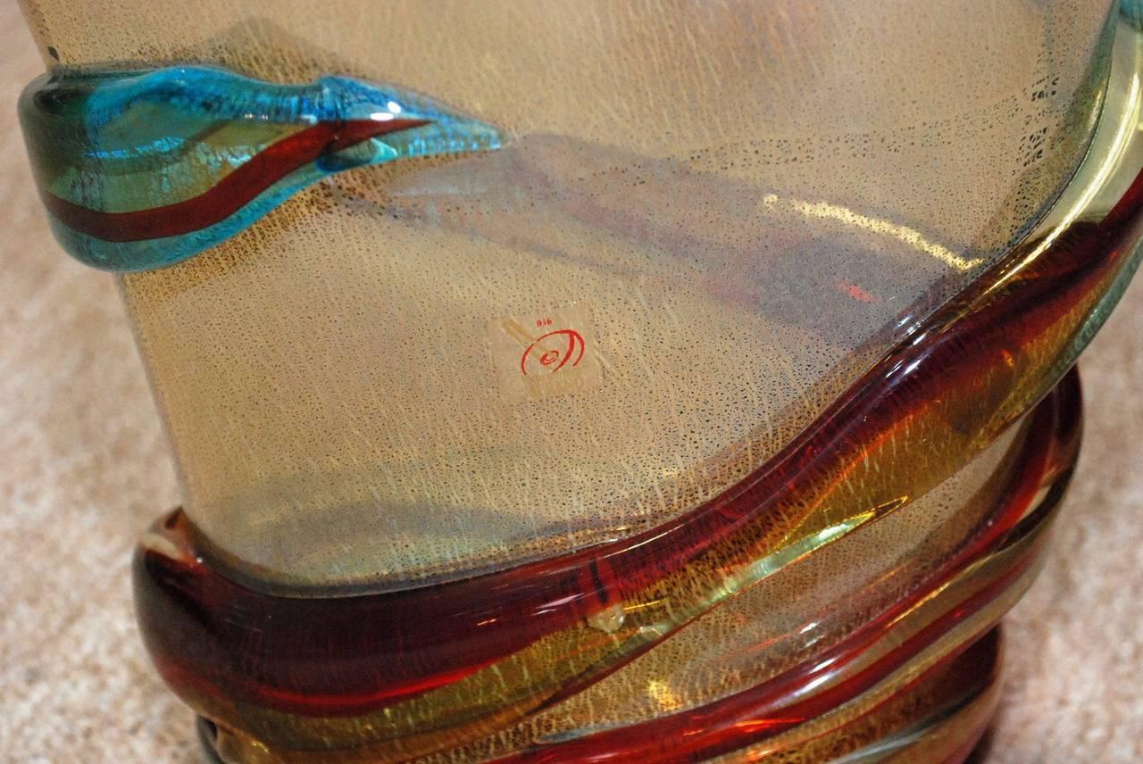 Italian Gold and Multicolor Murano Glass Vase 2