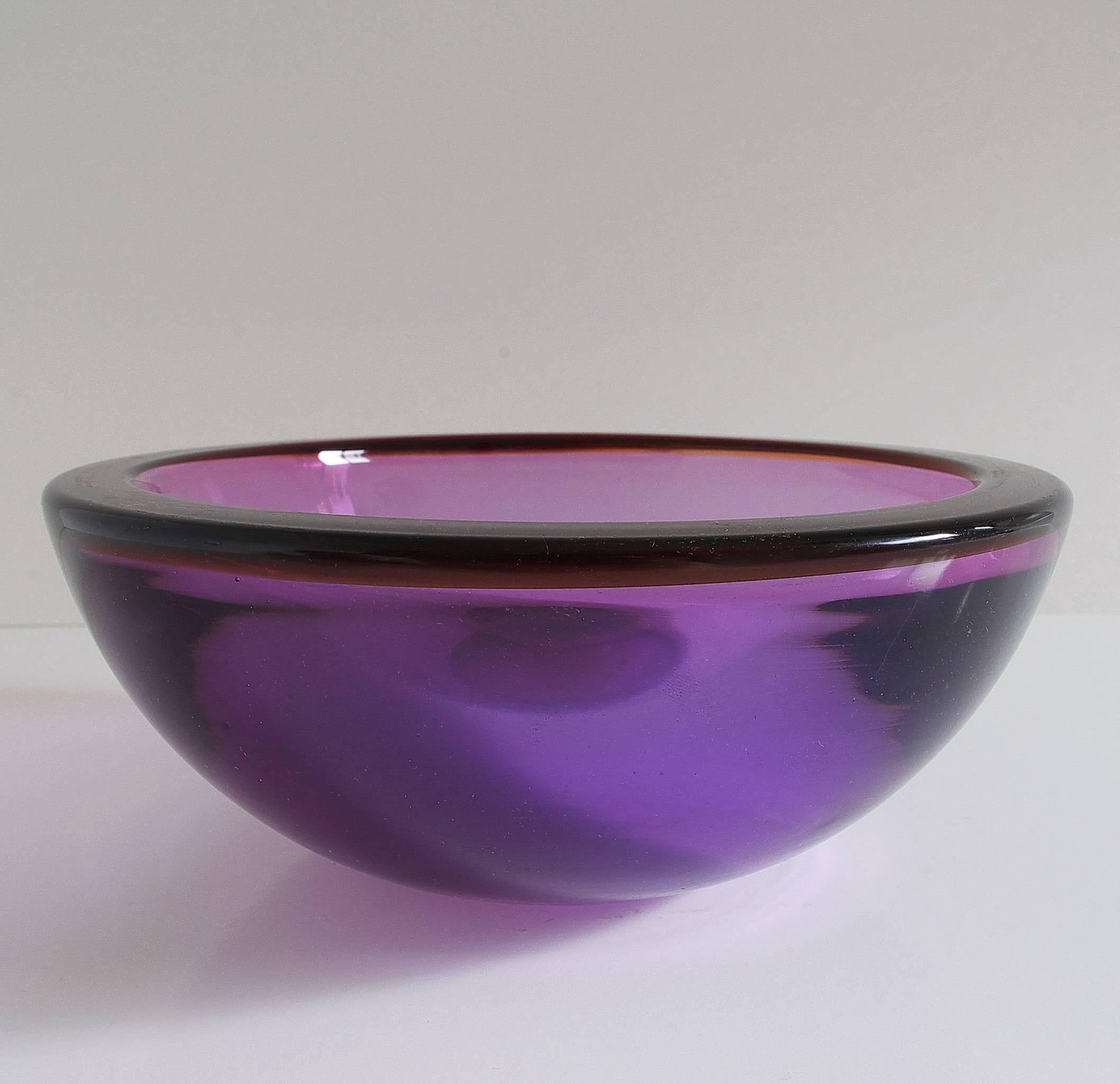 Italian amethyst Murano glass bowl.