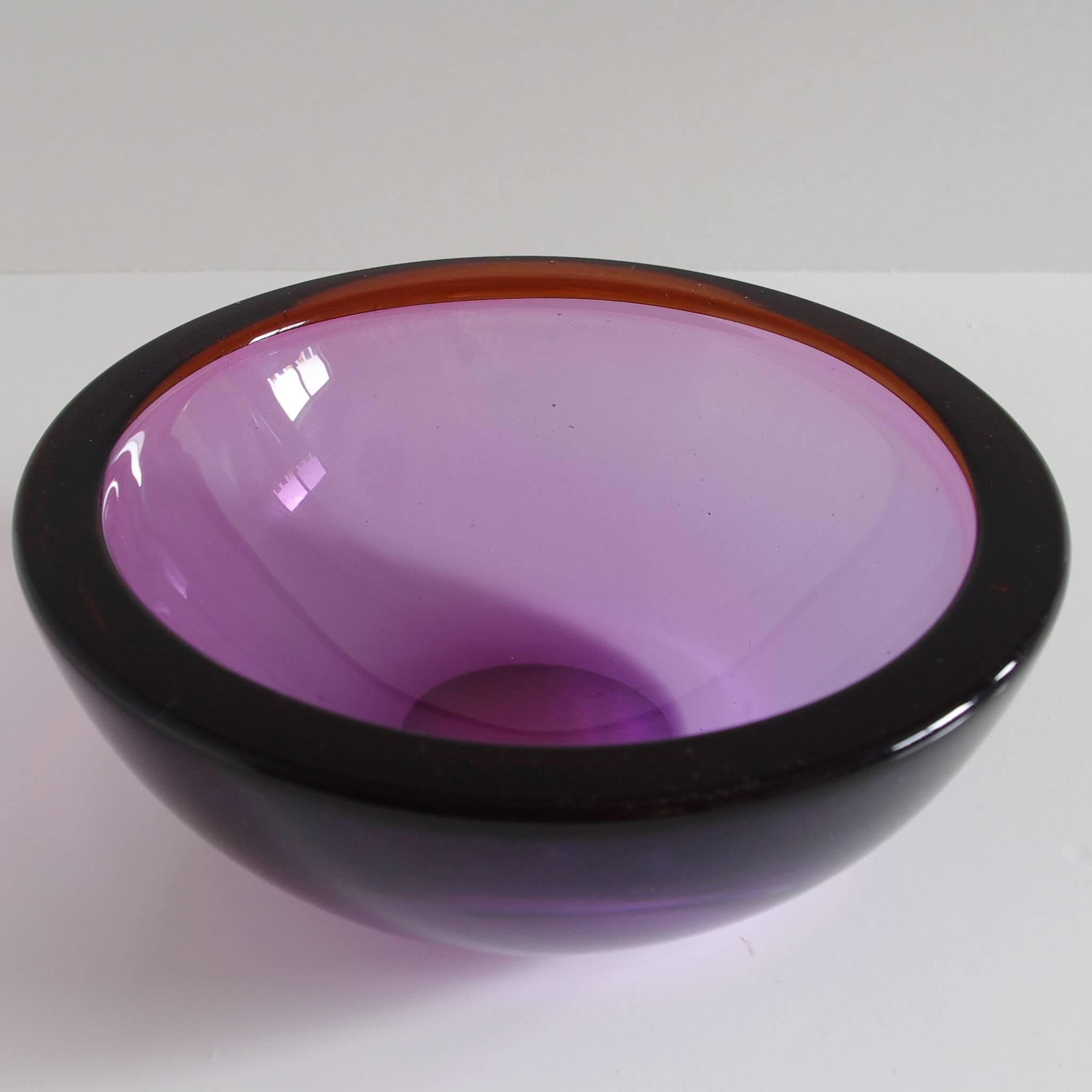 20th Century Italian Amethyst Murano Glass Bowl
