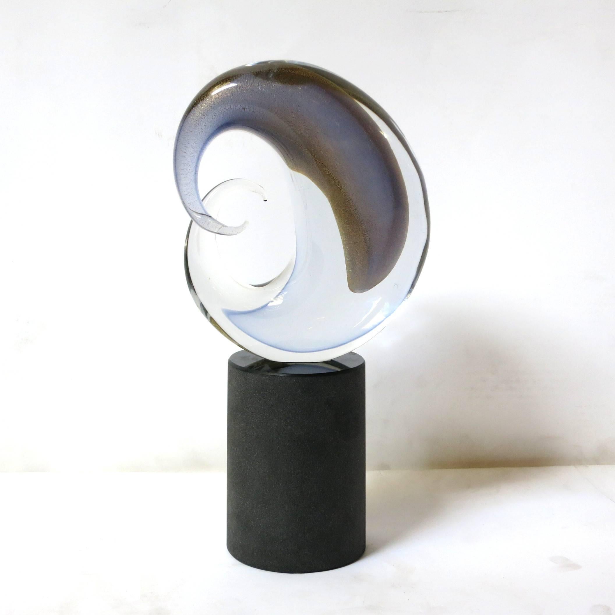 20th Century Pair of Italian Murano Glass Curl Sculptures by Romano Dona