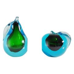 Pair of Italian Murano Apple and Pear Glass Book Ends 3