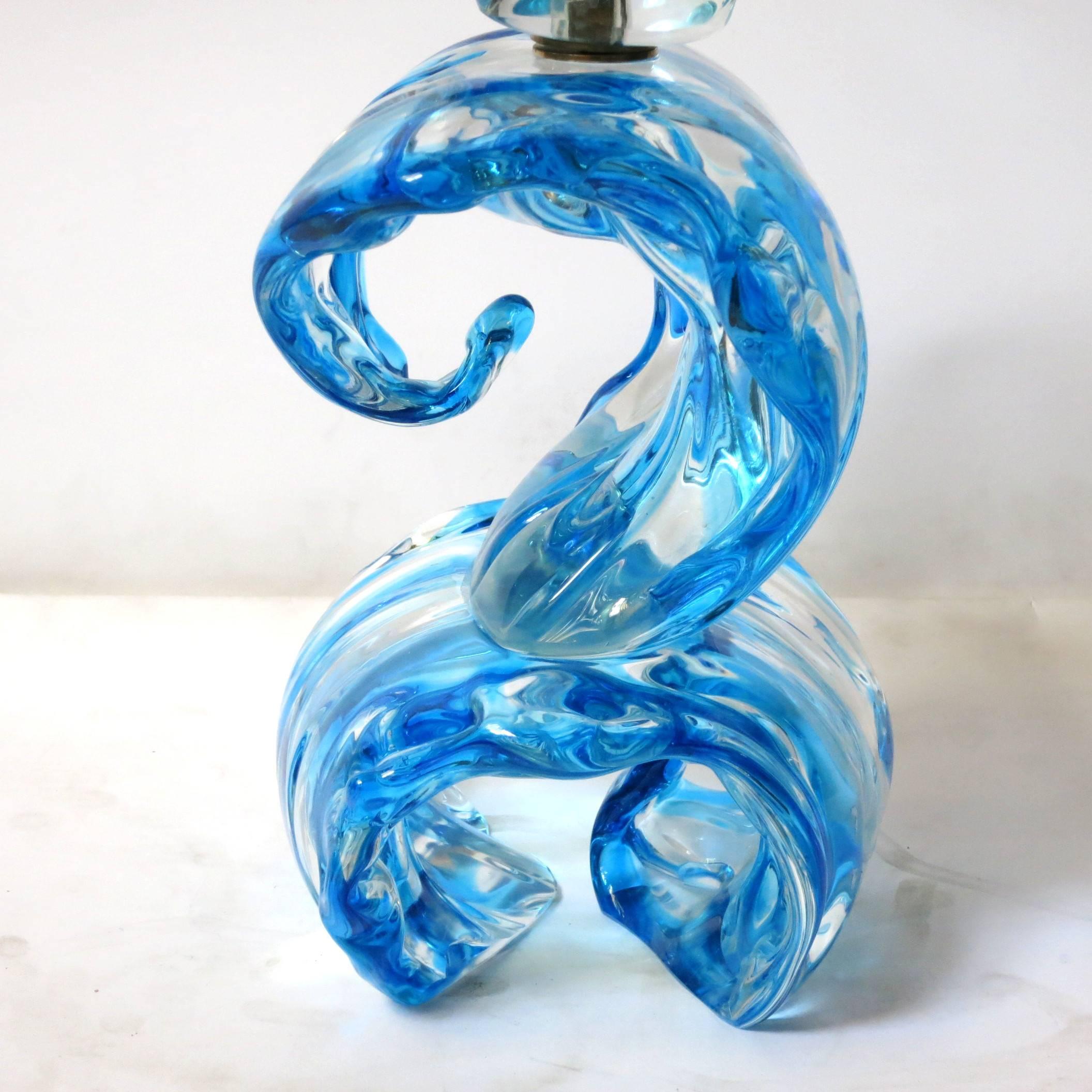 Dolphin on Wave Murano Glass Sculpture by Sergio Costantini im Zustand „Hervorragend“ in Los Angeles, CA