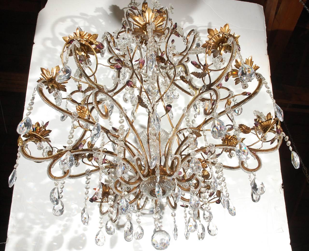 20th Century Italian Traditional Florentine Gilded Chandelier