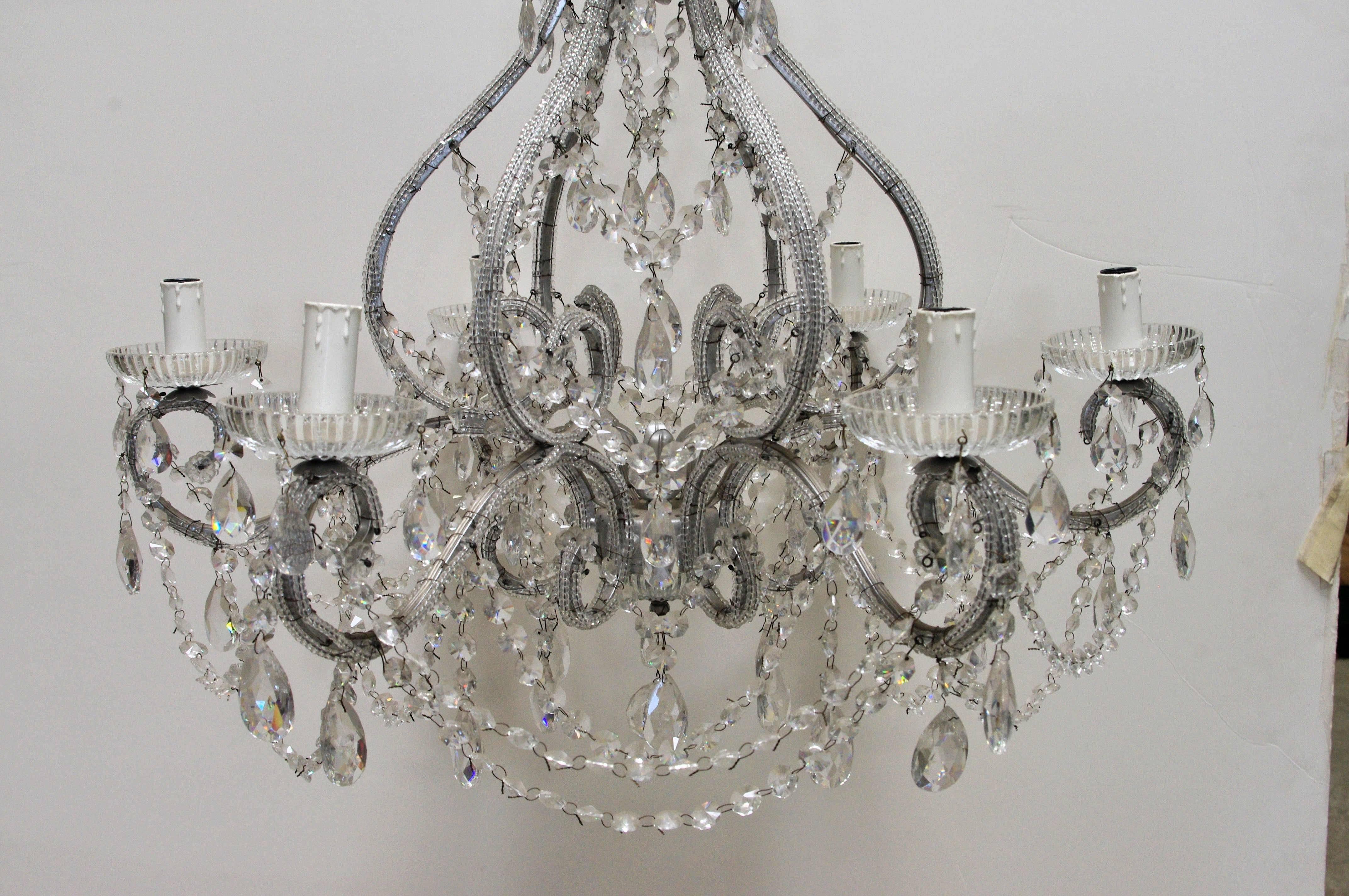 Italian Two Florentine Swarovski Chandeliers