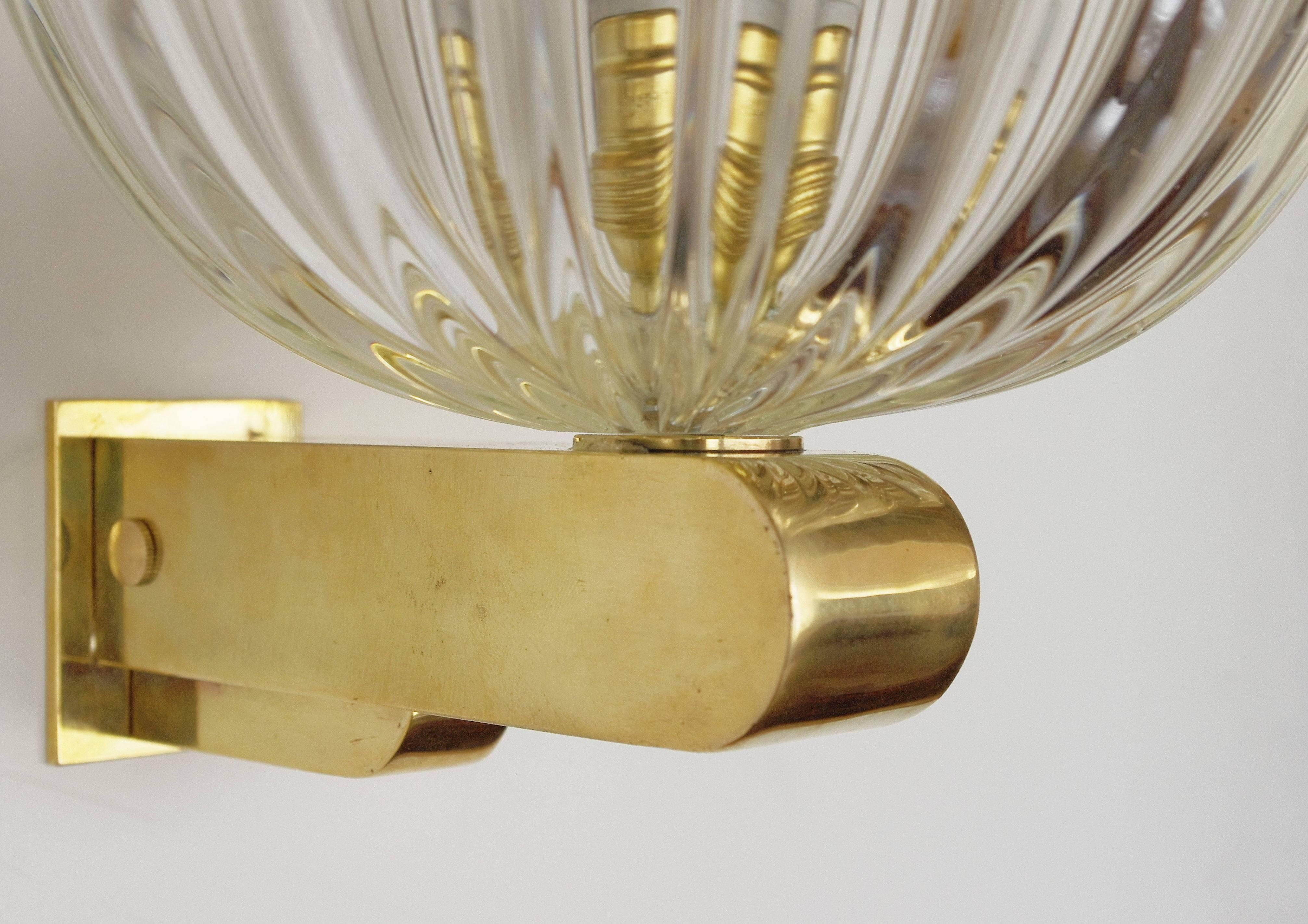 Mid-Century Modern Six Scalloped Sconces by Barovier e Toso