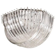 Clear Murano Curve Chandelier by Carlo Nason for Venini