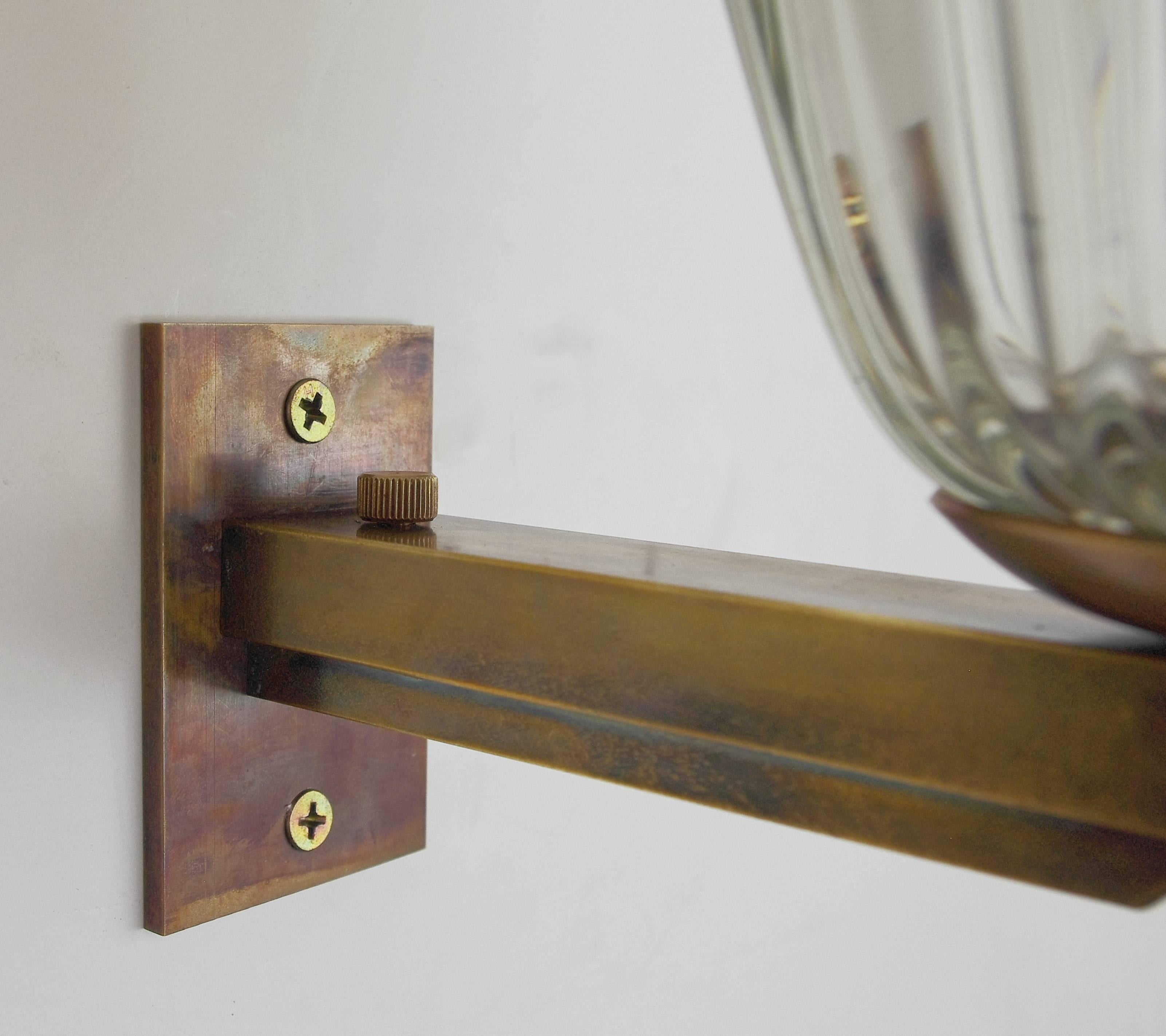 Brass Single Bell Sconce by Barovier e Toso FINAL CLEARANCE SALE