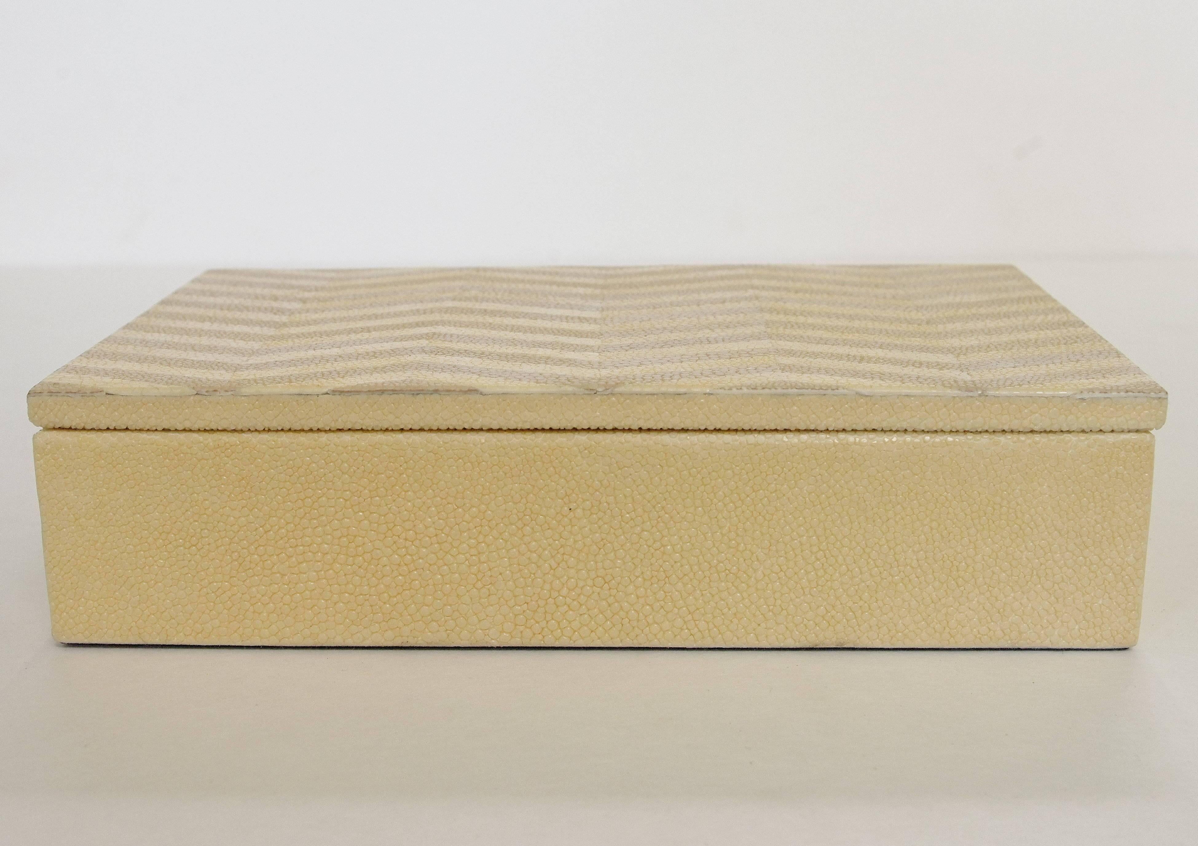 Modern Ivory and Brown Shagreen Box by Fabio Ltd