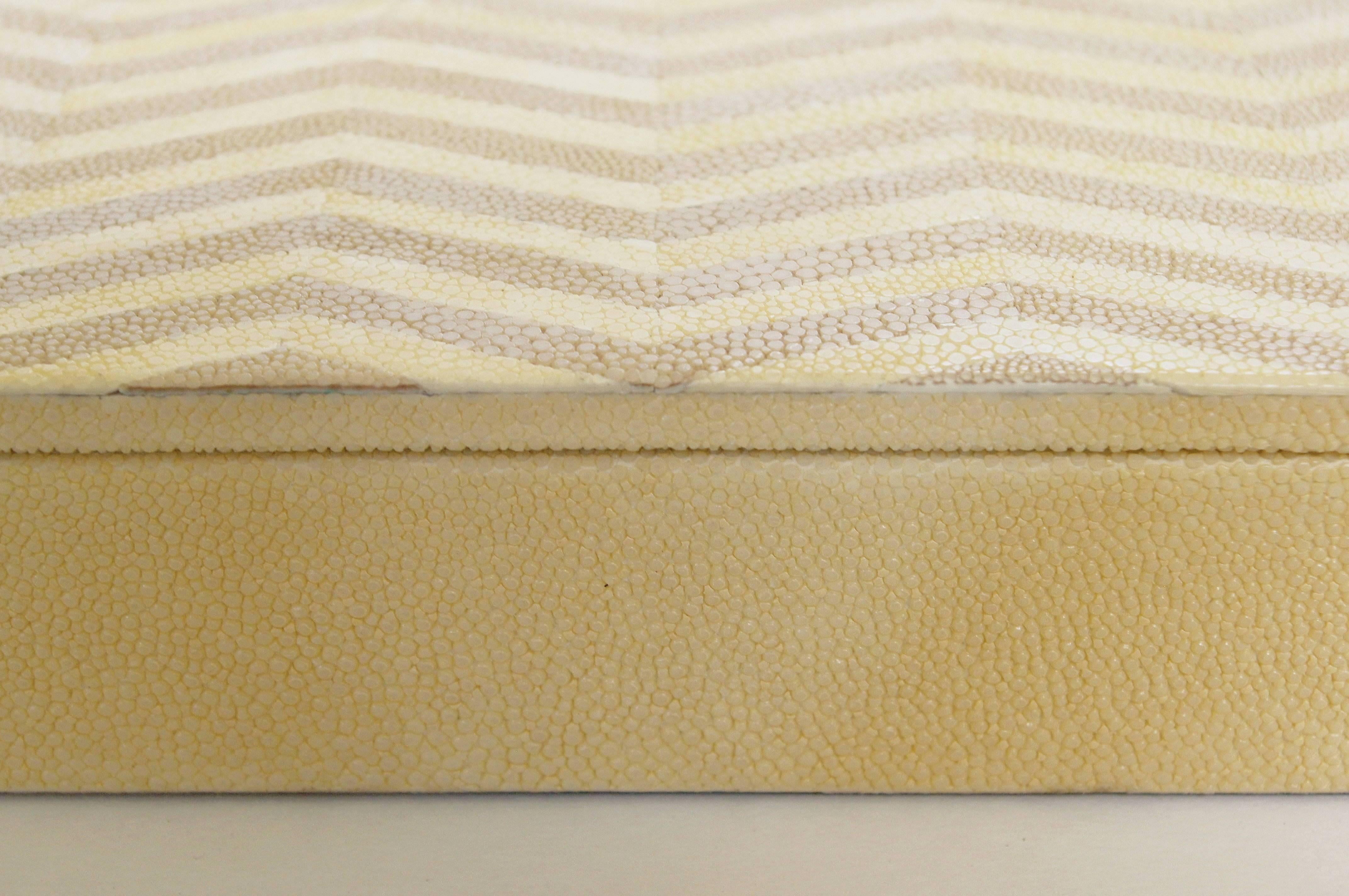 Ivory and Brown Shagreen Box by Fabio Ltd In New Condition In Los Angeles, CA
