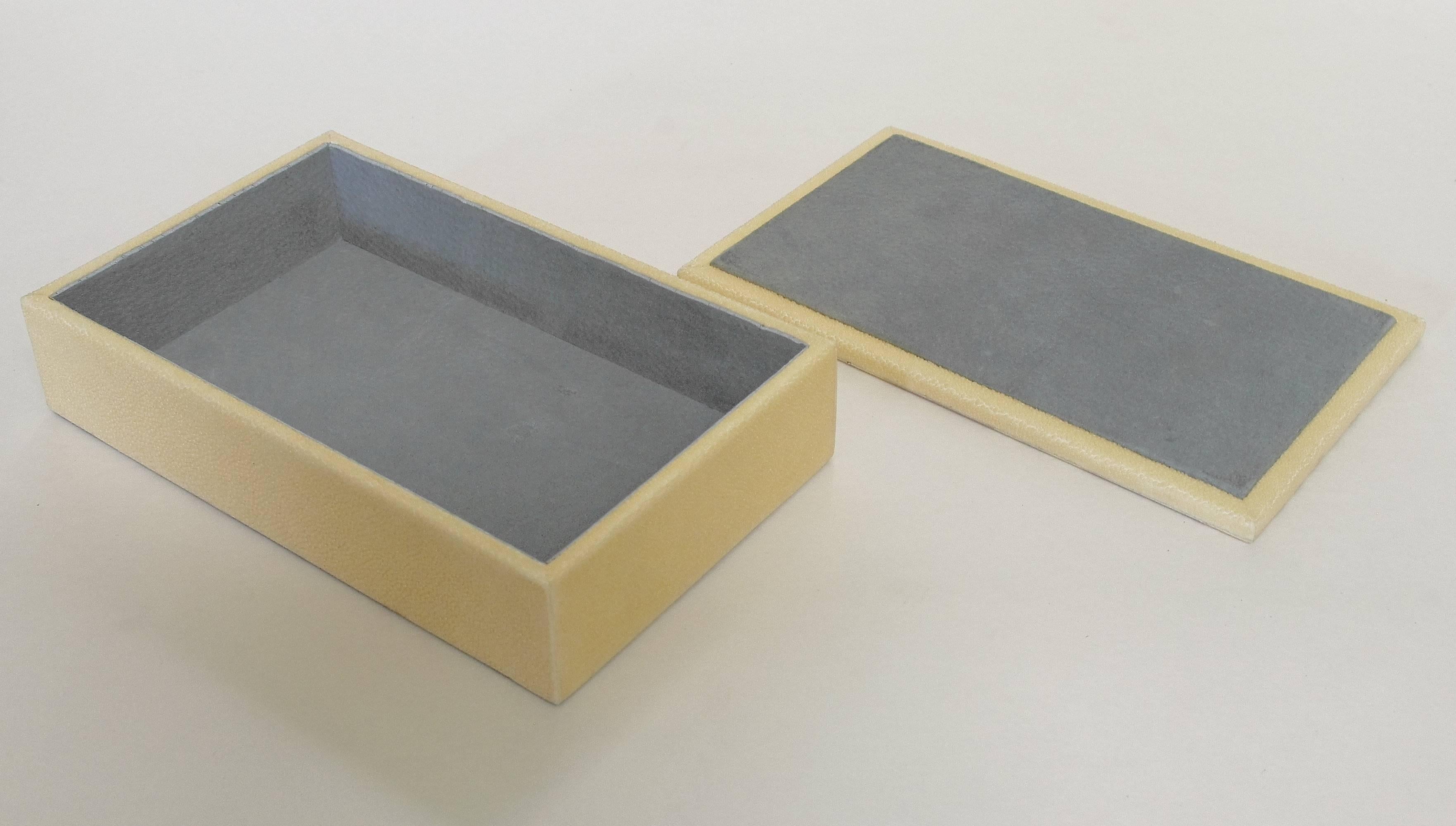 Contemporary Ivory and Brown Shagreen Box by Fabio Ltd