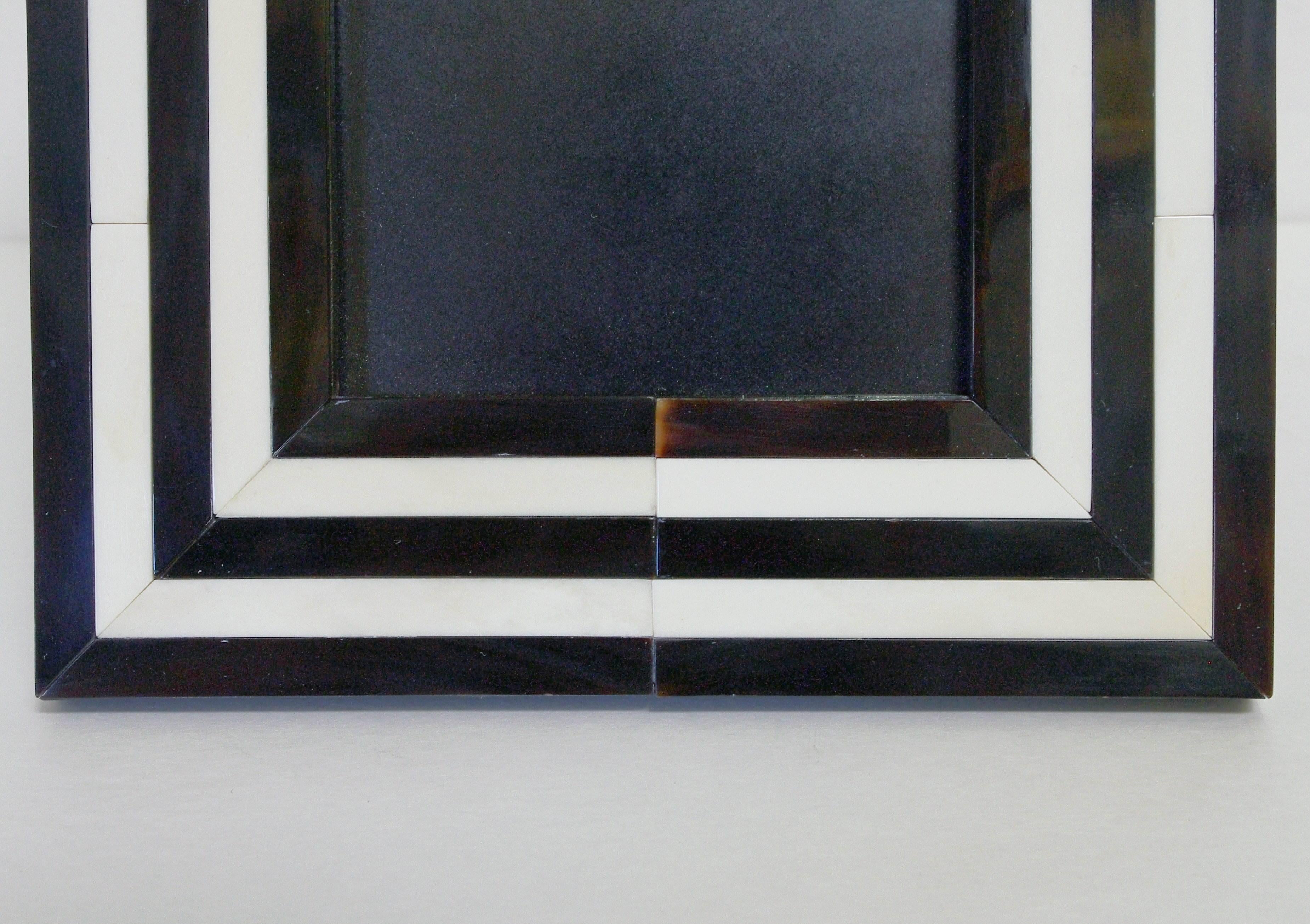Black and White Horn Photo Frame by Fabio Ltd In Excellent Condition In Los Angeles, CA