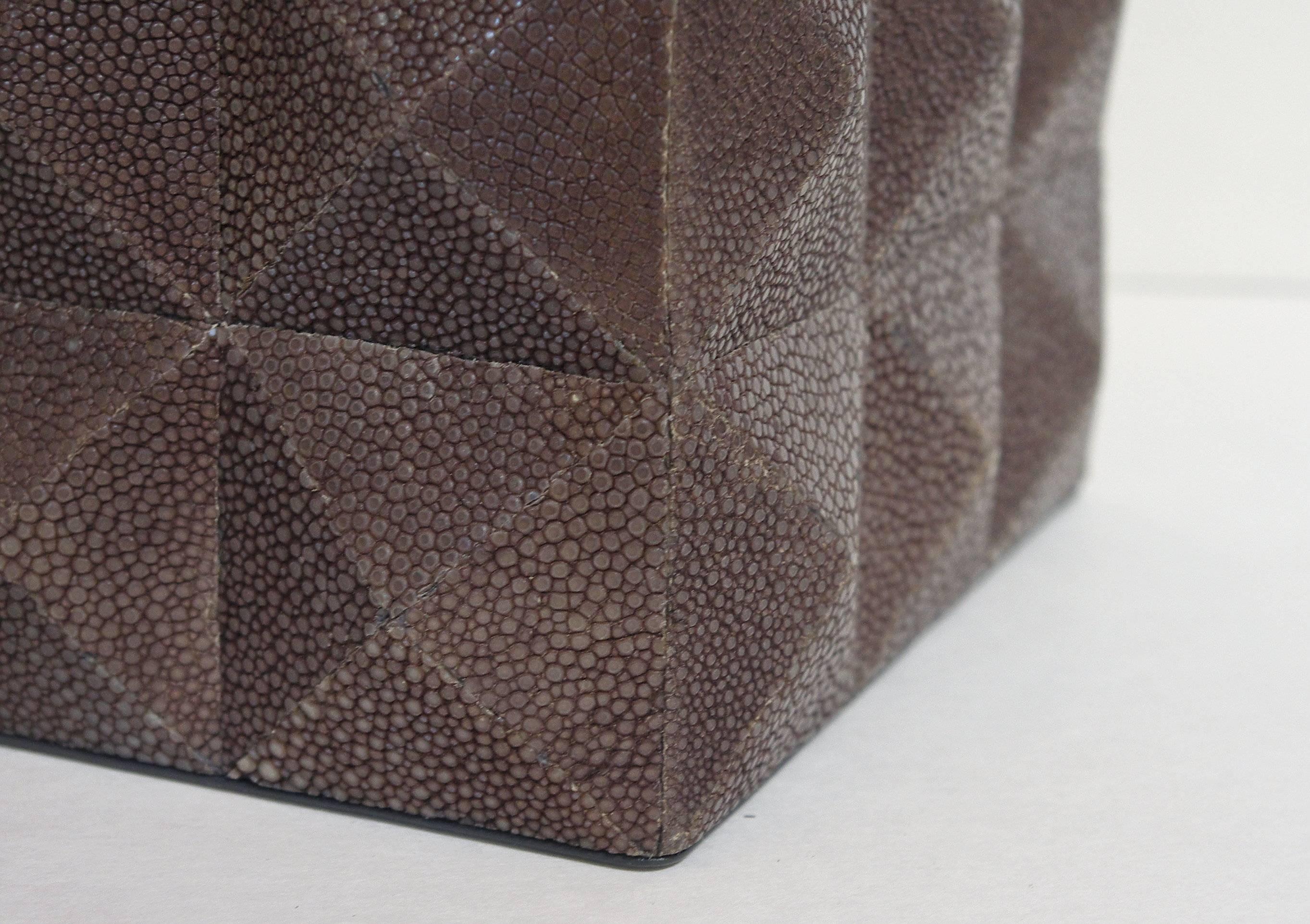 Pyramid Gray Shagreen Box FINAL CLEARANCE SALE In Excellent Condition In Los Angeles, CA
