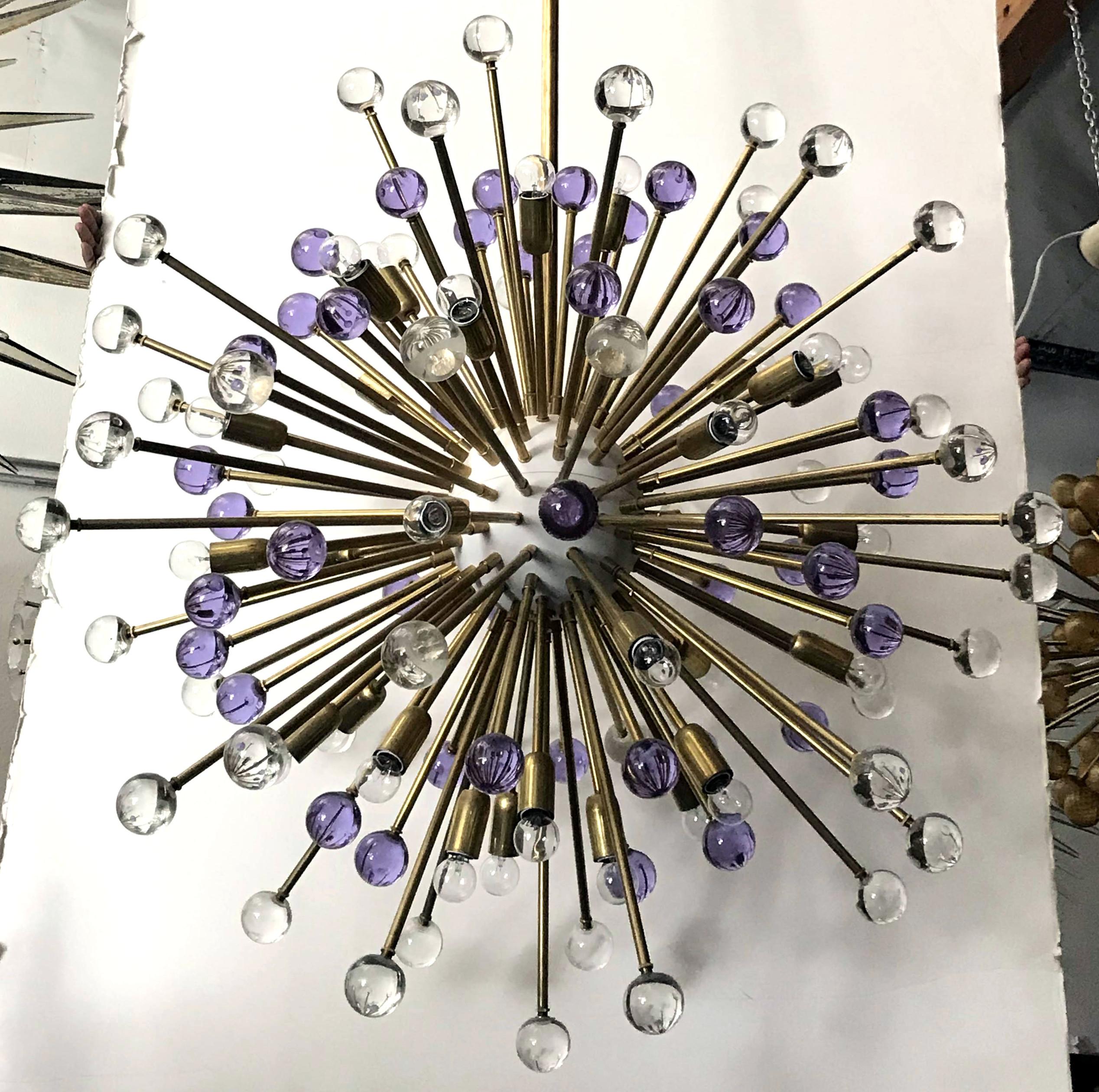 Modern Two Clear and Purple Burst Sputniks by Fabio Ltd