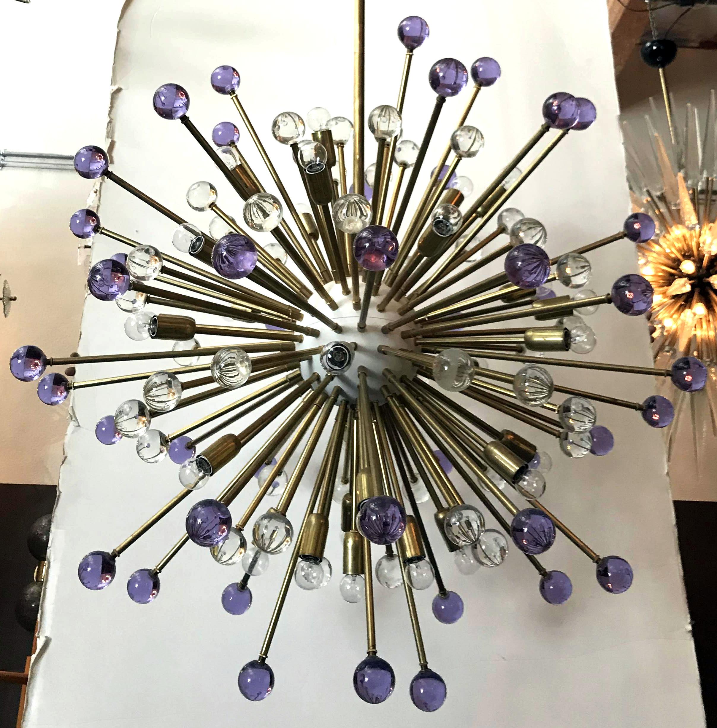 Modern Two Purple and Clear Burst Sputniks by Fabio Ltd