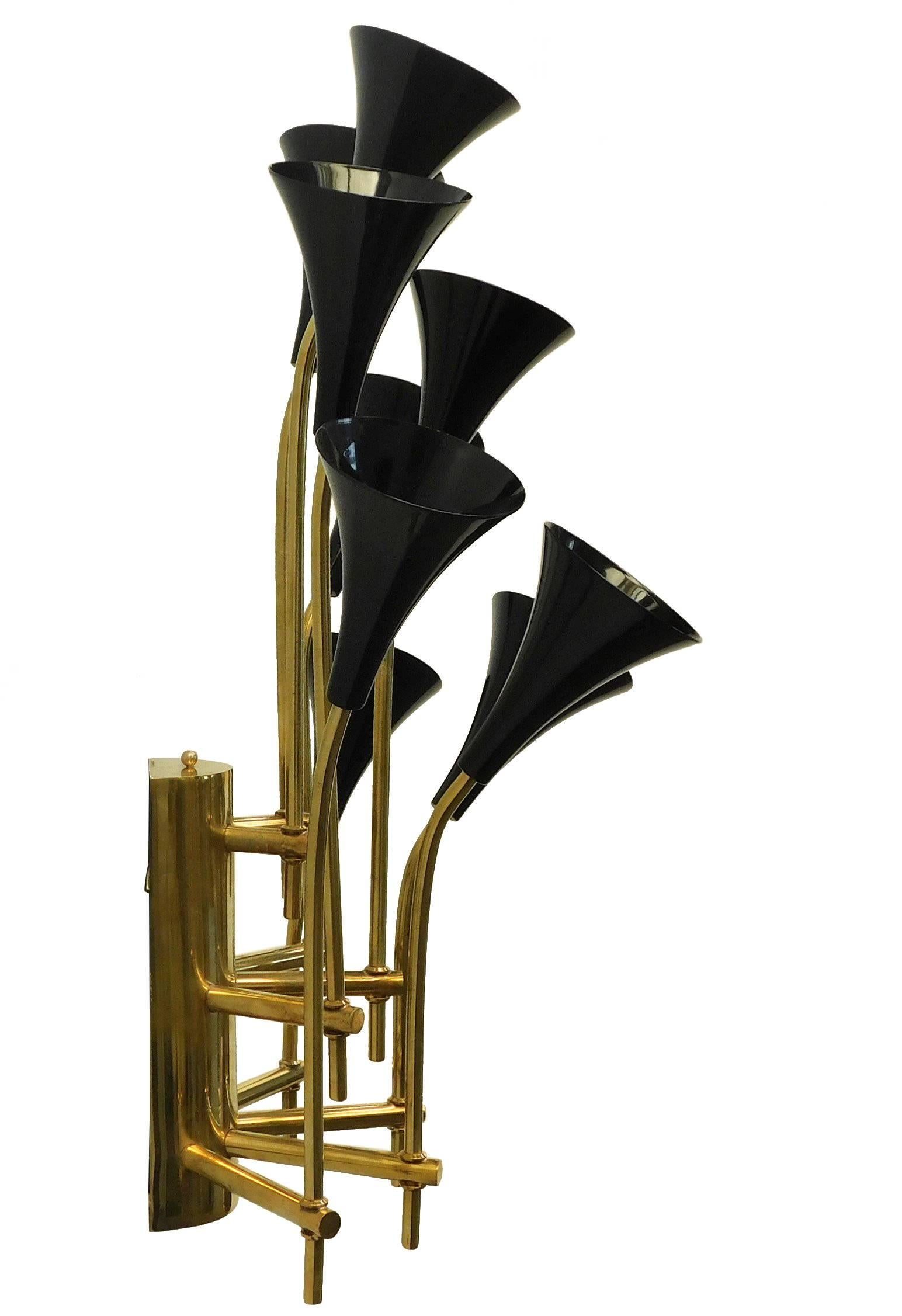 Mid-Century Modern Pair of Trumpets Sconces by Fabio Ltd