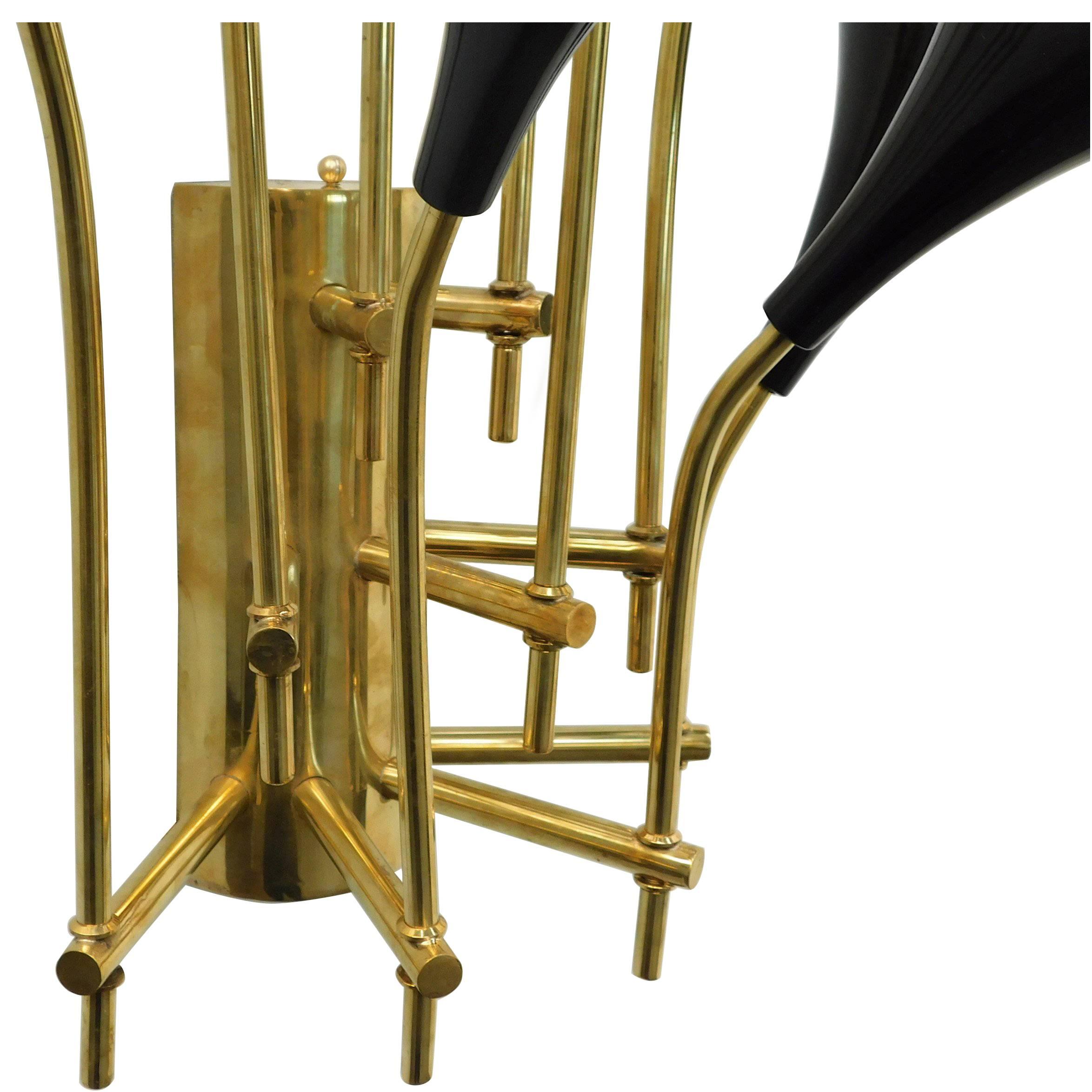 Enameled Pair of Trumpets Sconces by Fabio Ltd