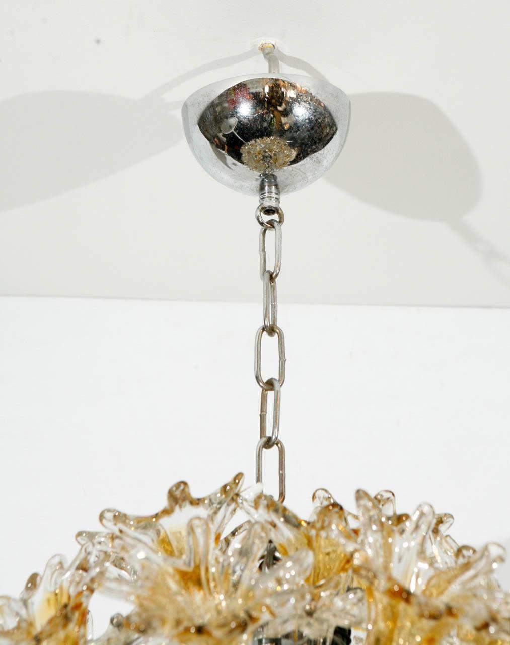 Mid-Century Modern Venini Esprit Murano Glass Floral Chandelier