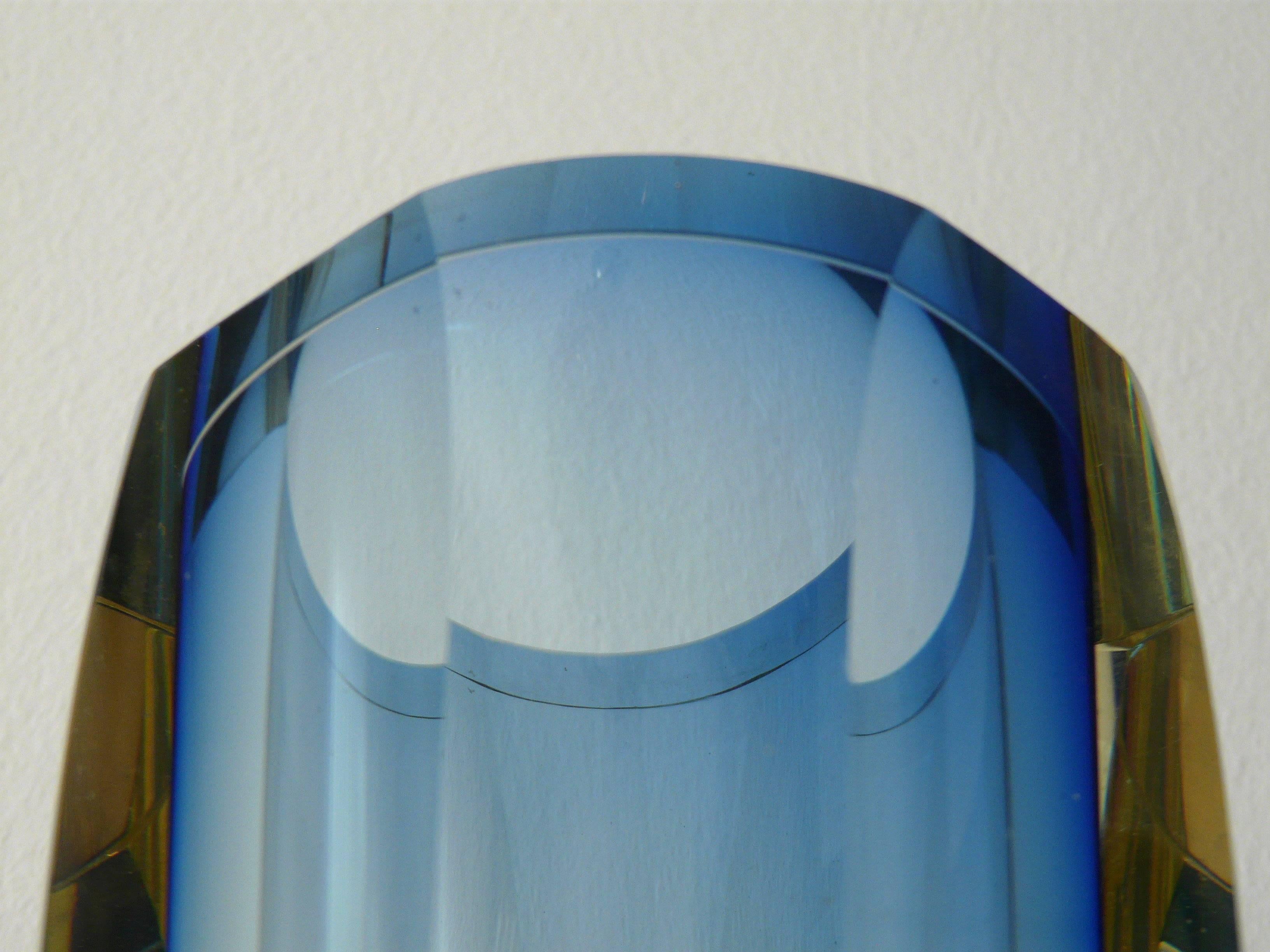 20th Century Murano Glass Blue Vase by Mandruzzato