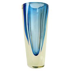 Murano Glass Blue Vase by Mandruzzato