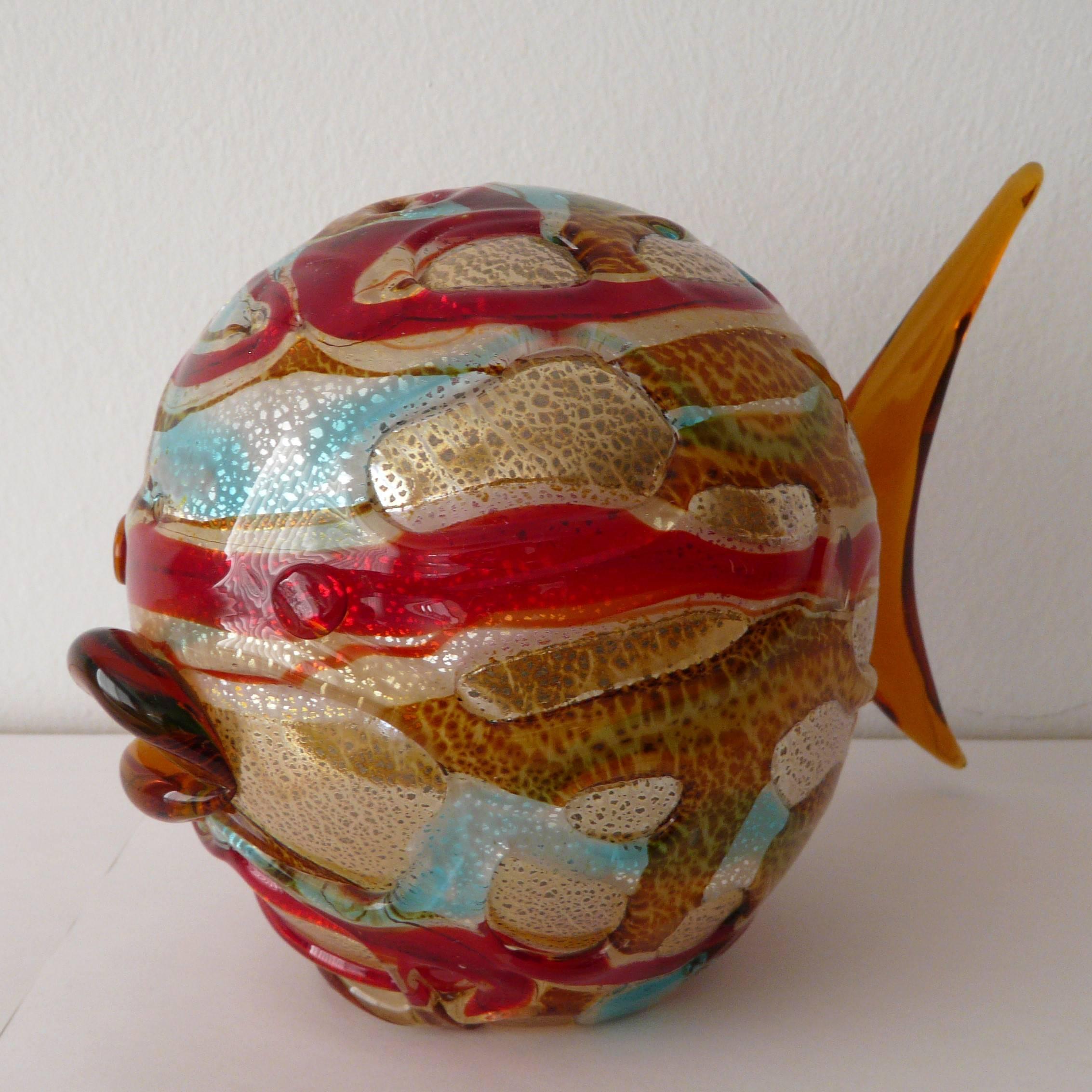 20th Century Multicolor Fish Sculpture by Maestro Camozzo