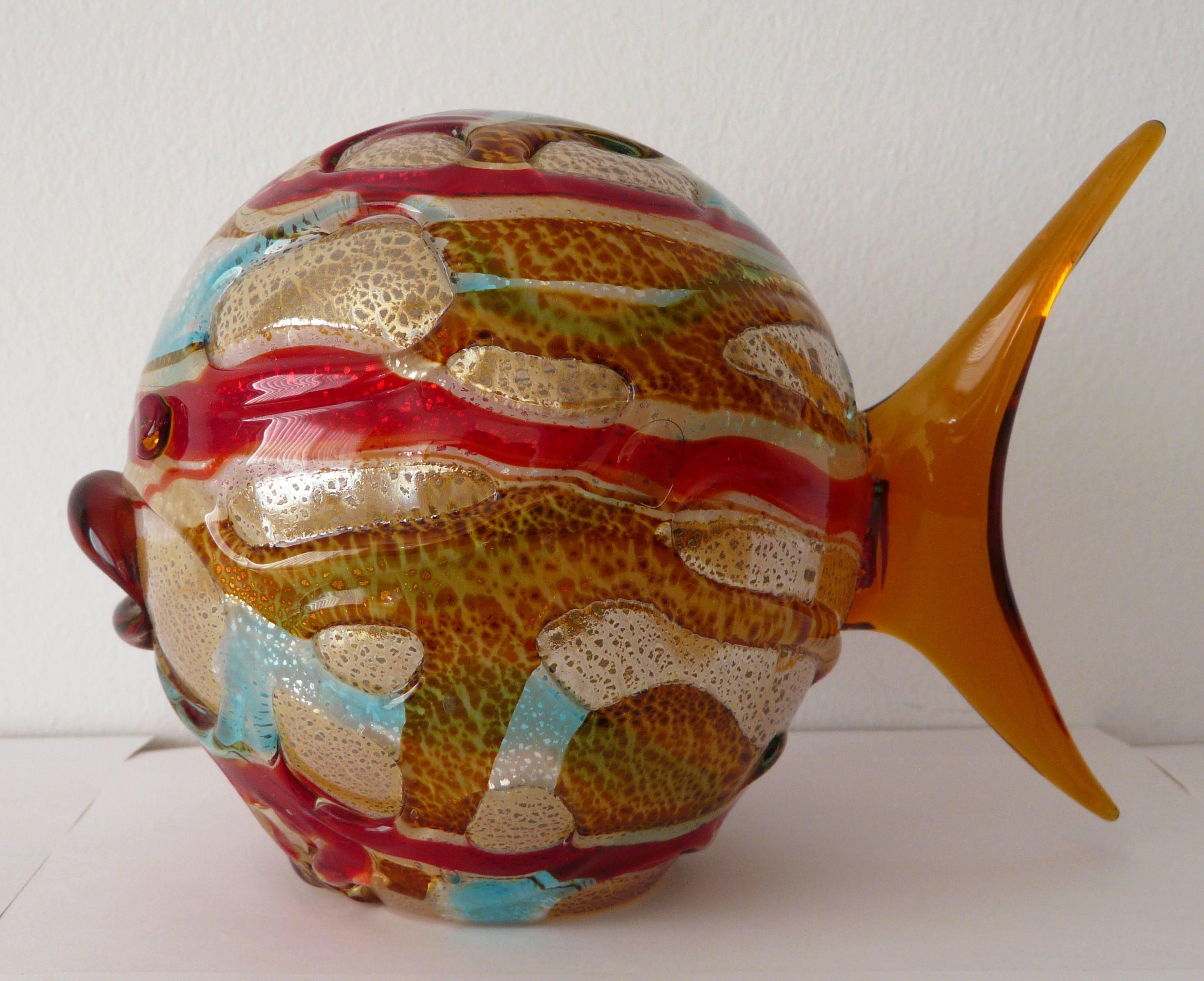Mid-Century Modern Multicolor Fish Sculpture by Maestro Camozzo