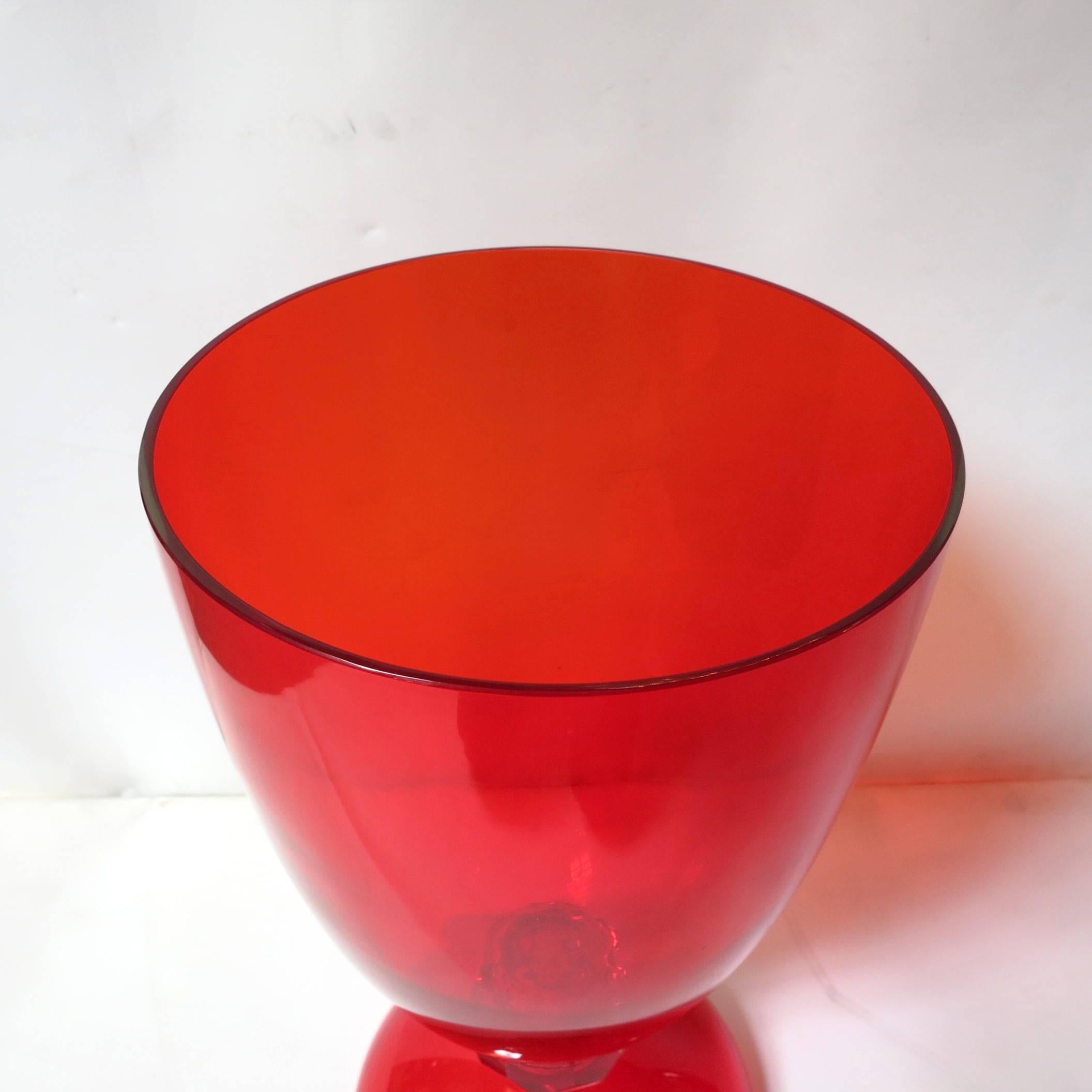 Italian Red Murano Urns by Fabio Ltd