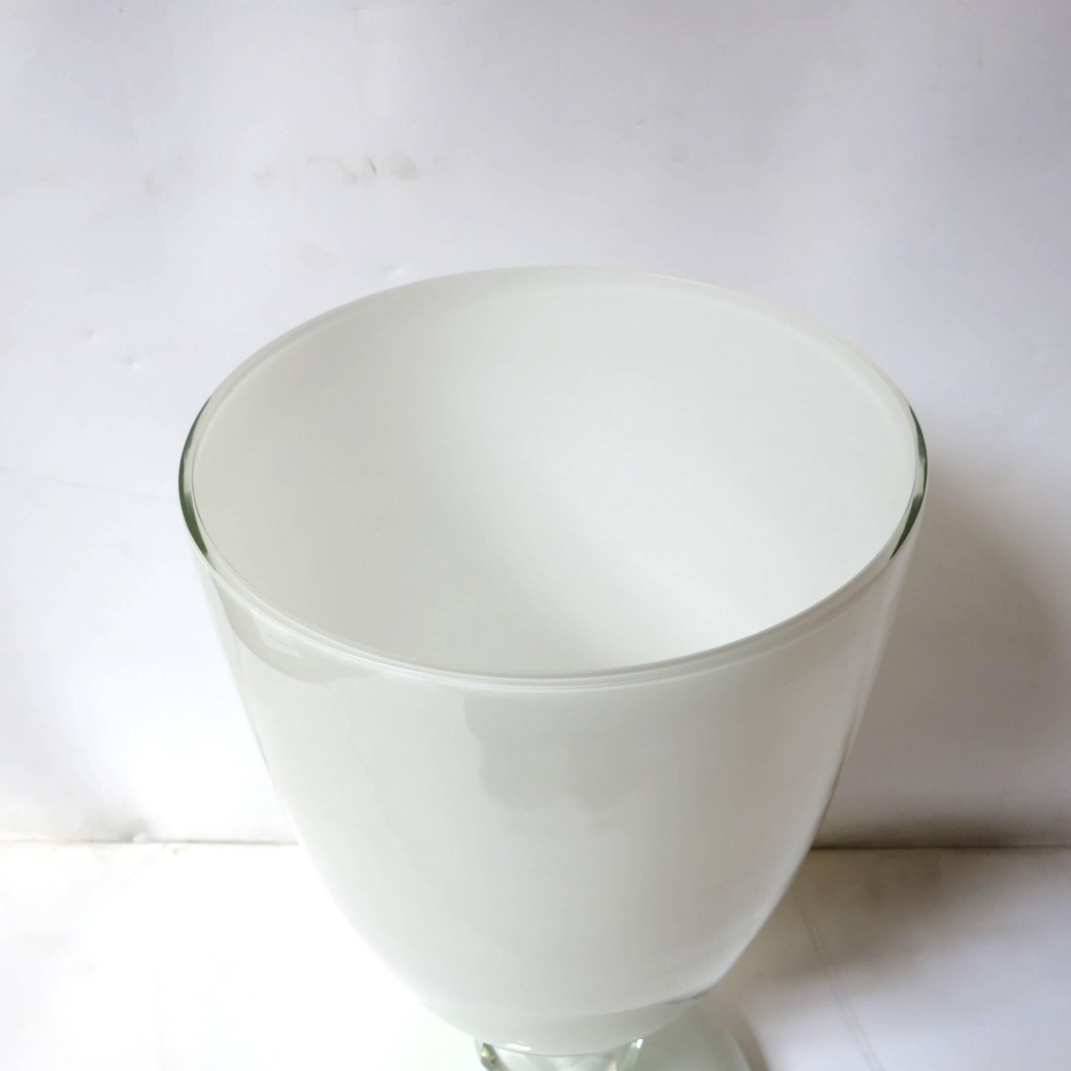 Italian White Murano Urn by Fabio Ltd