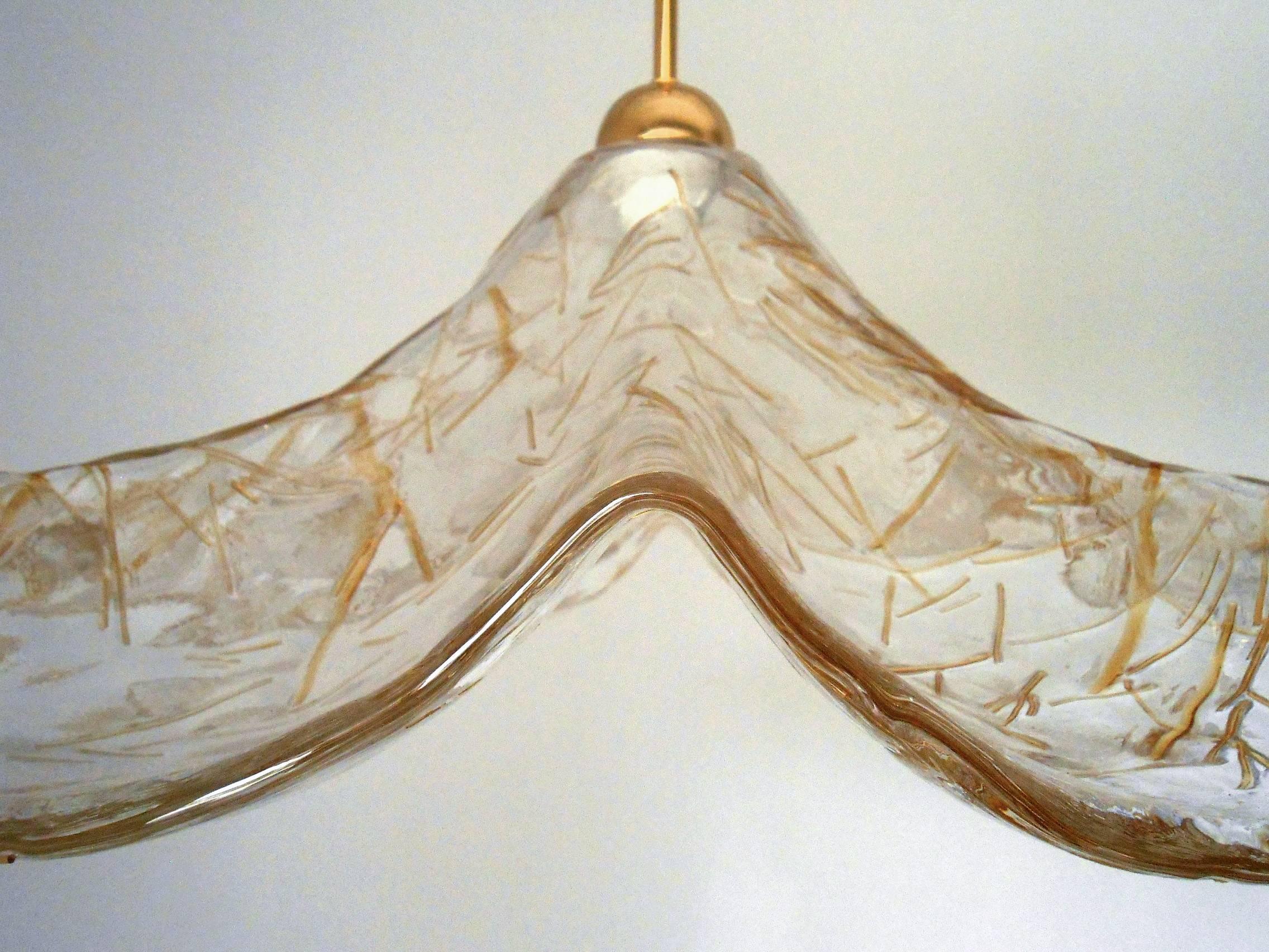 Italian Murano Glass Umbrella Pendant by Mazzega In Excellent Condition In Los Angeles, CA