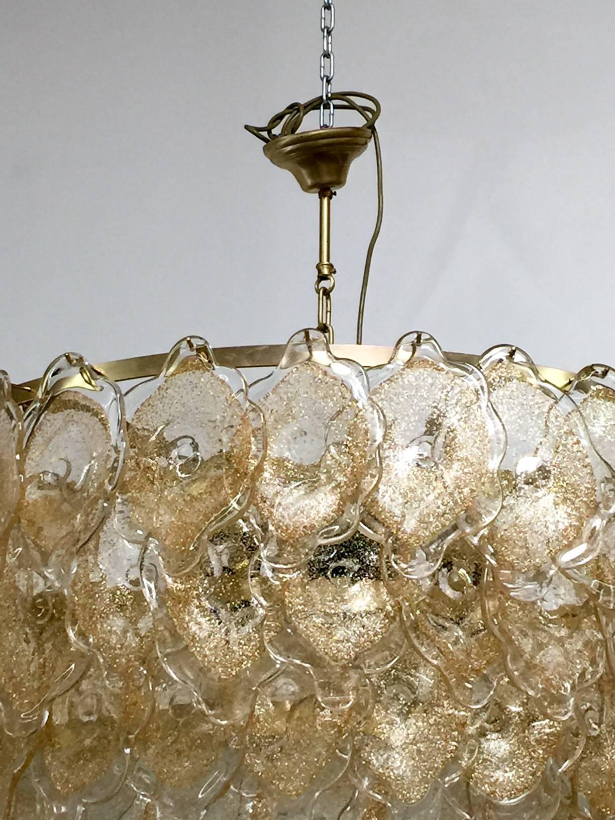 Gold Cloud Chandelier by Mazzega In Good Condition In Los Angeles, CA