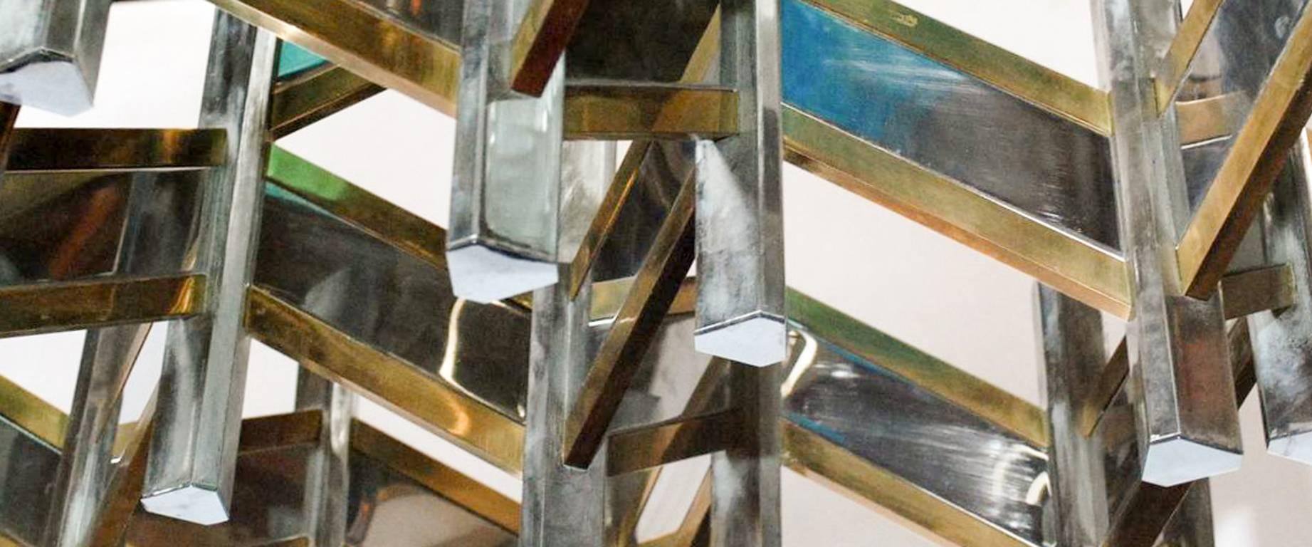 Geometric Chandelier by Sciolari In Good Condition In Los Angeles, CA