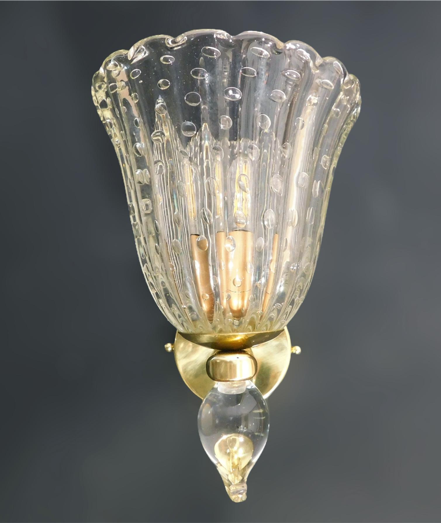Mid-Century Modern Pair of Bollicine Cups Sconces, 3 Pairs Available For Sale