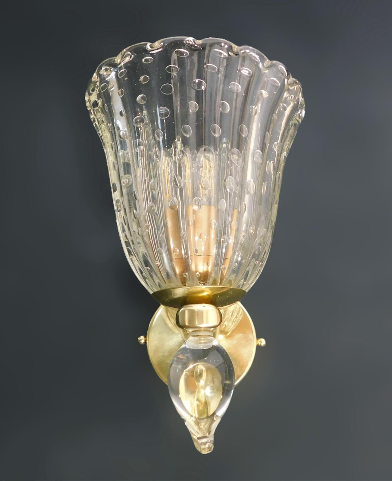 Italian Pair of Bollicine Cups Sconces, 3 Pairs Available For Sale