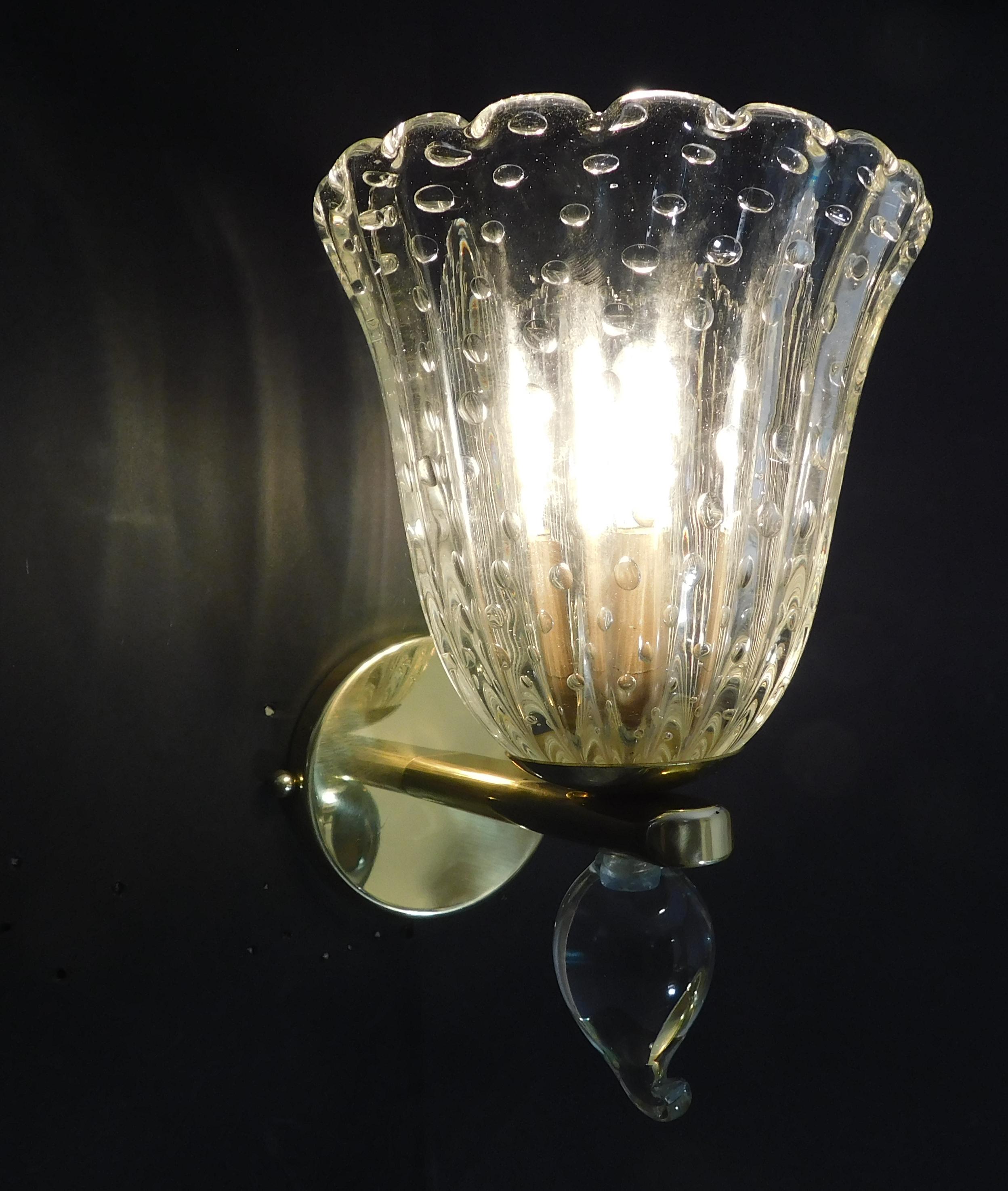 20th Century Pair of Bollicine Cups Sconces, 3 Pairs Available For Sale
