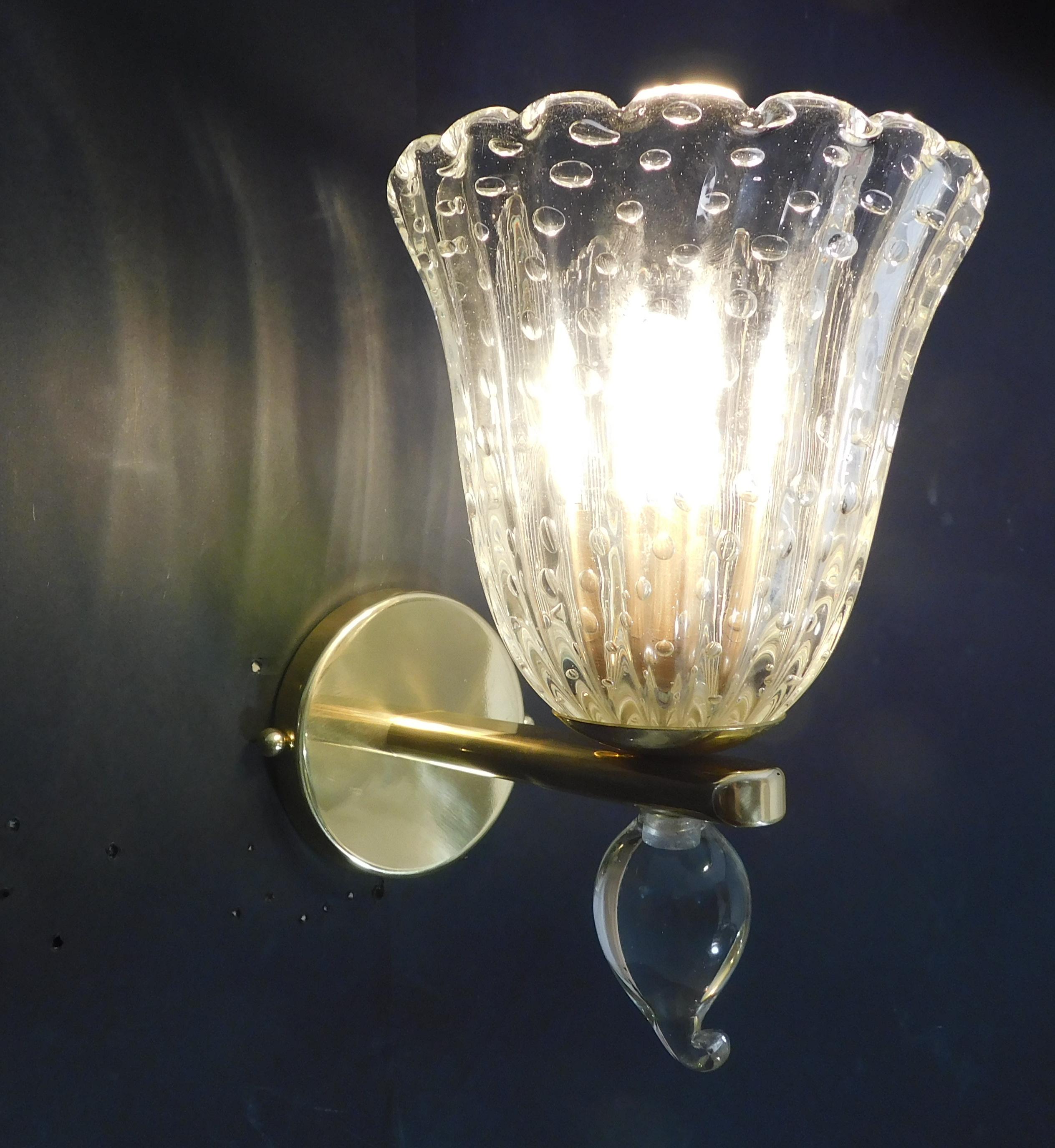 Brass Pair of Bollicine Cups Sconces, 3 Pairs Available For Sale