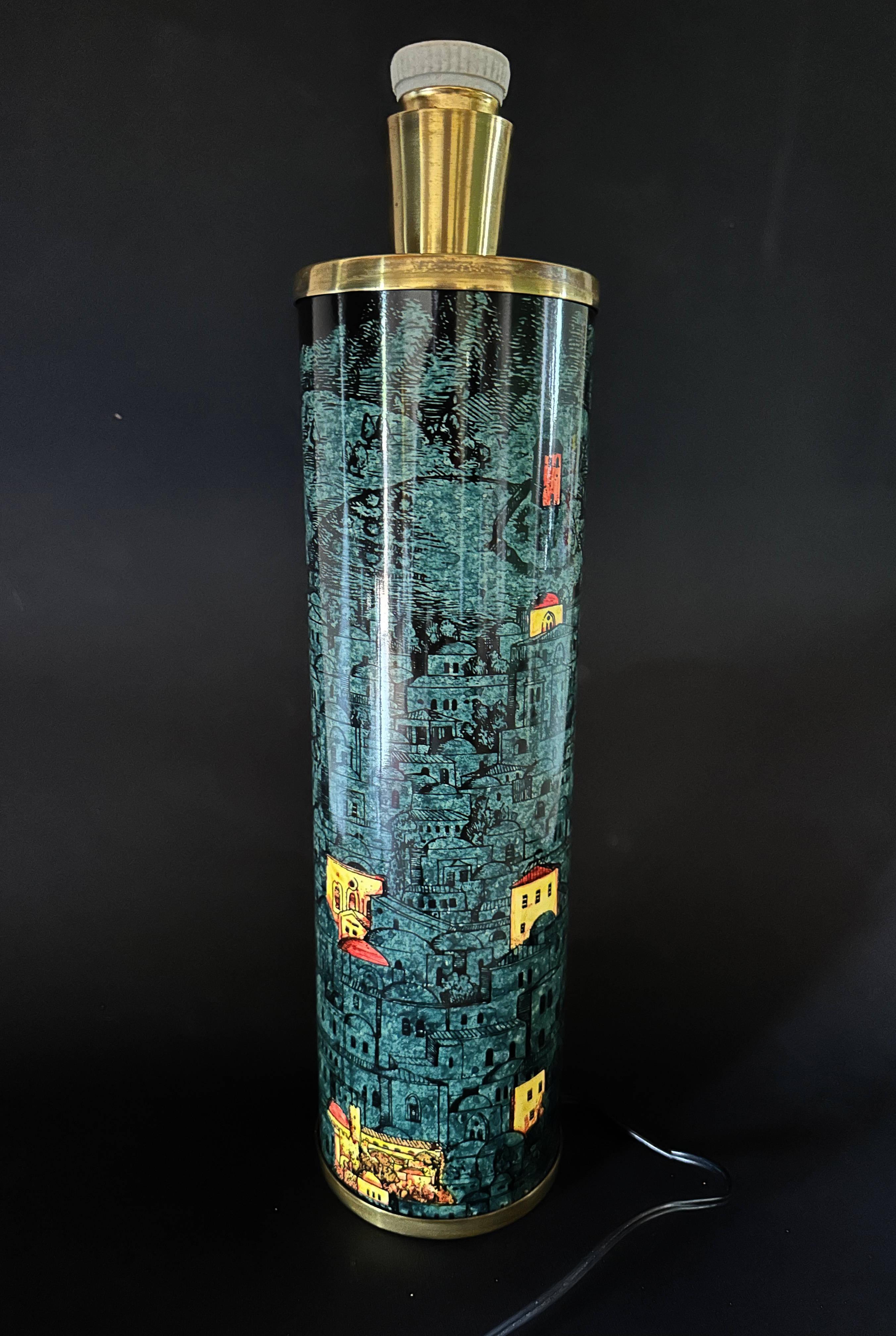 Italian FORNASETTI Pair of Vintage Table Lamps For Sale